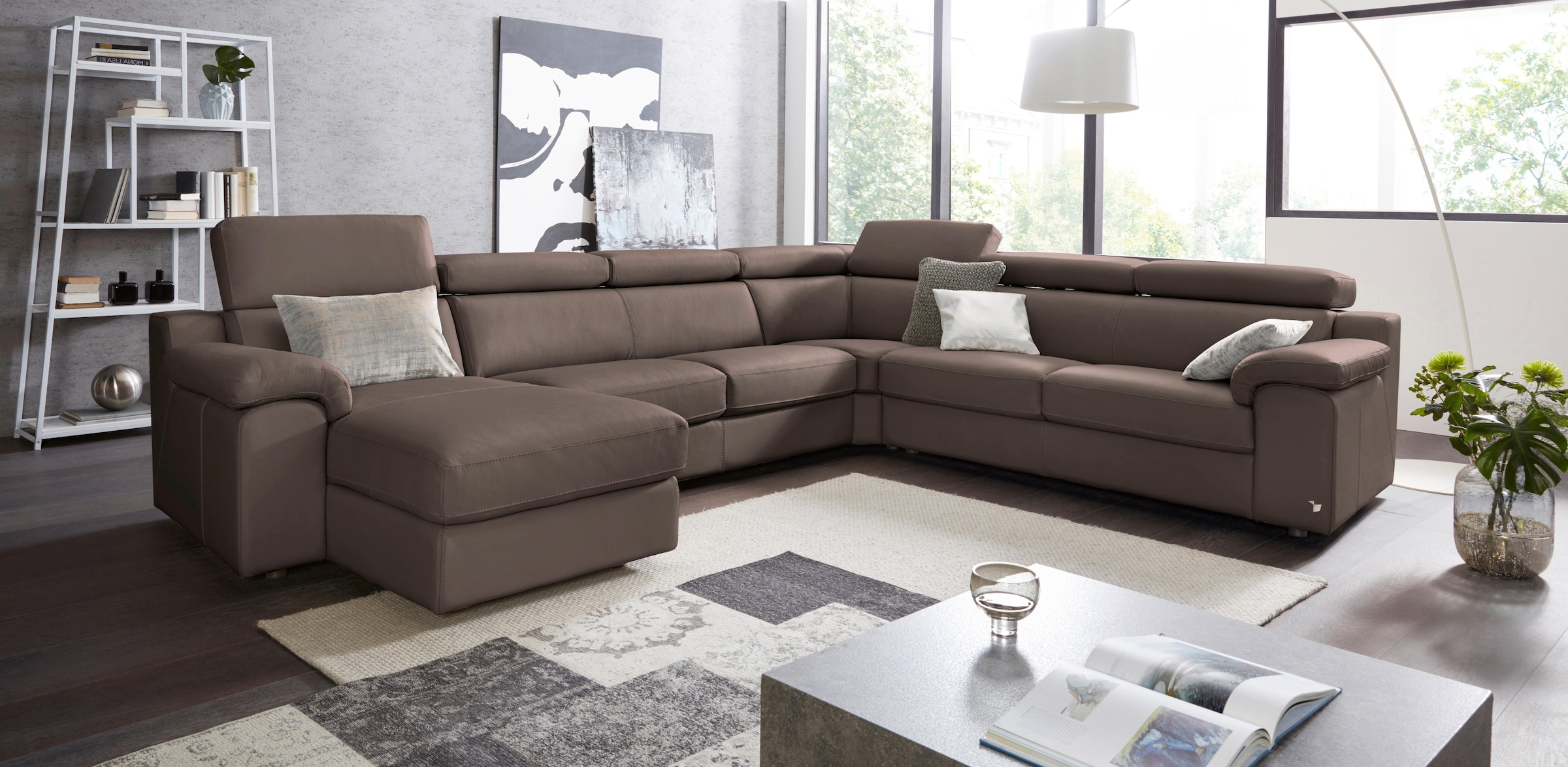 CALIA ITALIA Wohnlandschaft »CS_Mambo, U-Form, Familiensofa, bequem und zeitlos«, in Leder,...