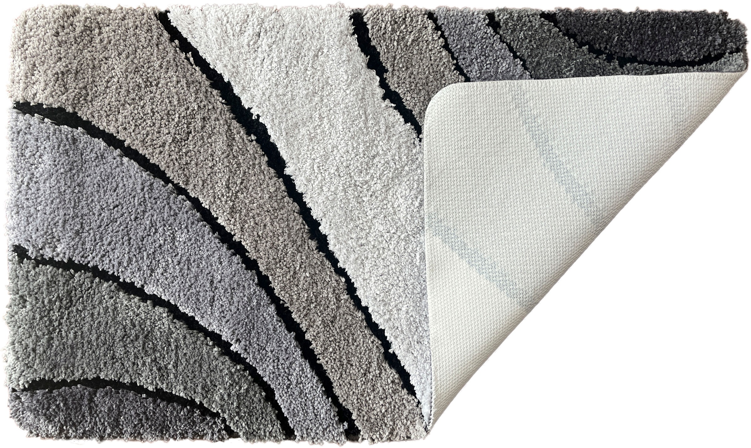 my home Badematte »Josie, Badvorleger, Badezimmer Teppich«, rutschhemmend beschichtet, fussbodenheizungsgeeignet-schnell trocknend-strapazierfähig, Badteppich, Badematten, rechteckig, rund & als 3-tlg. Set erhältlich