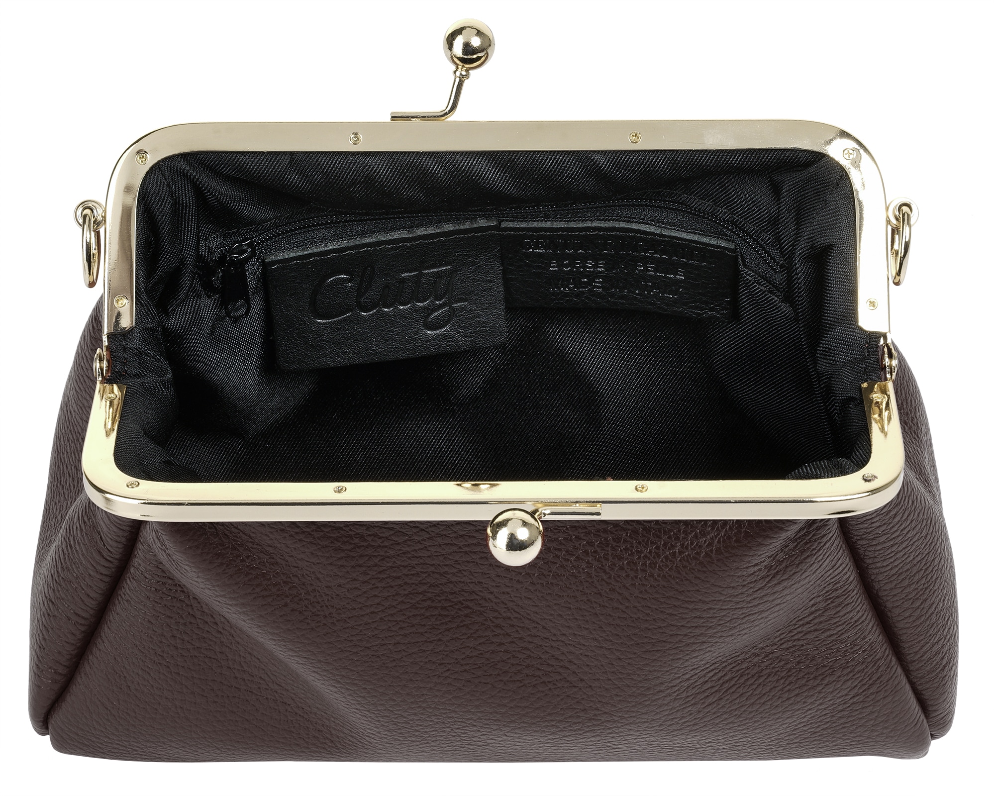 Cluty Abendtasche, echt Leder, Made in Italy