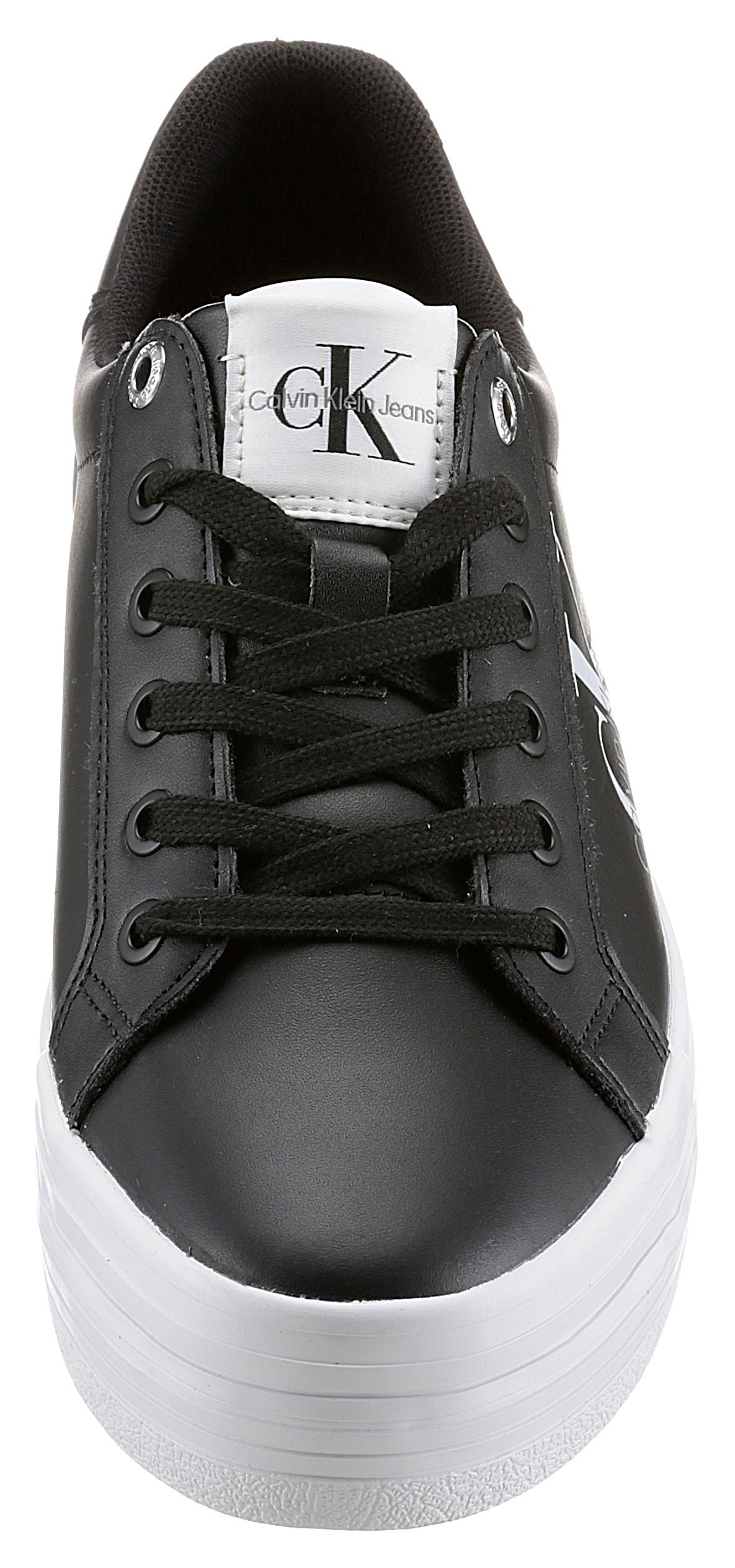 Calvin Klein Jeans Plateausneaker »VULC FLATFORM LACEUP LOW LTH«, weicher Schaftrandpolsterung, Freizeitschuh, Halbschuh, Schnürschuh