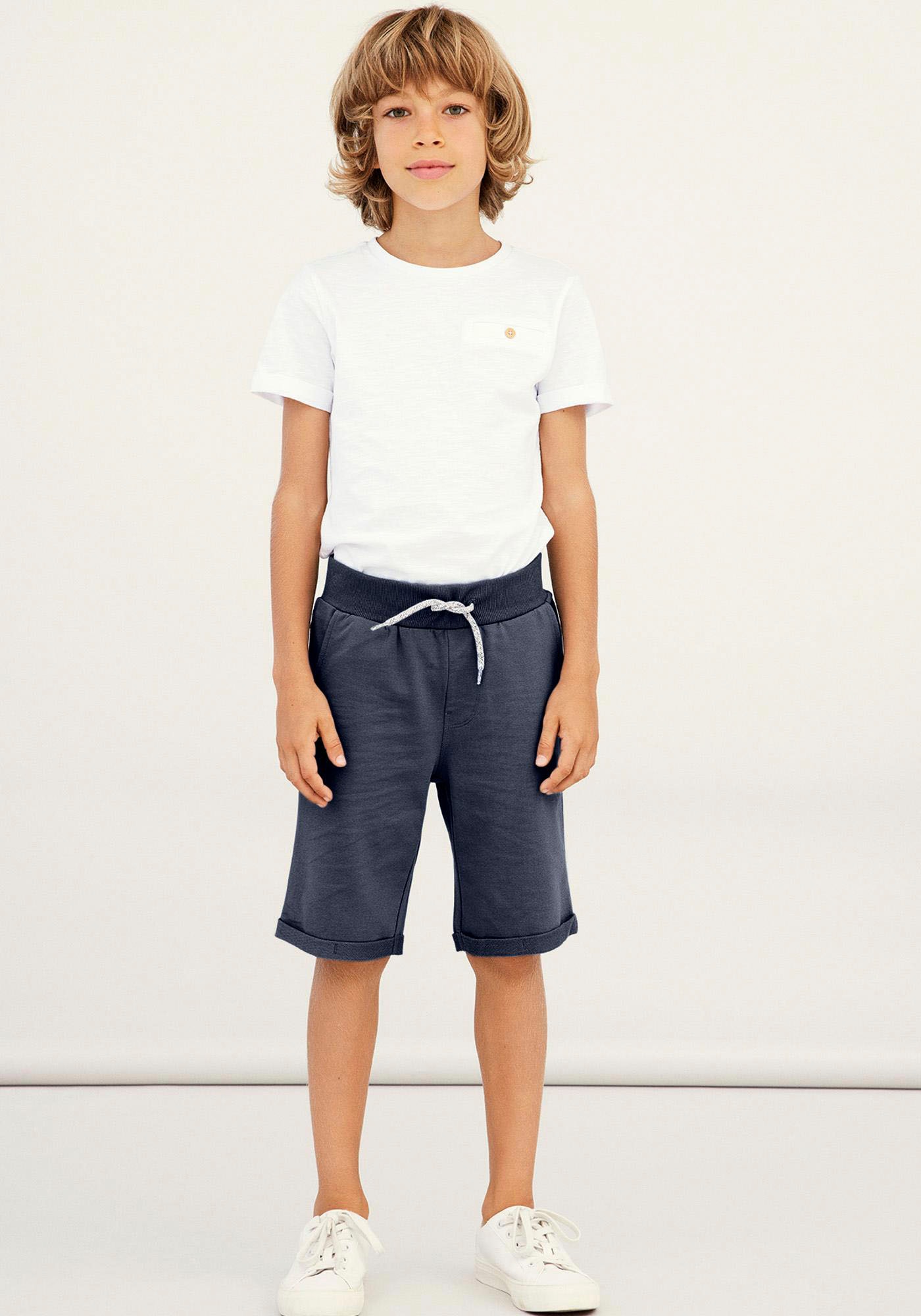 Name It Sweatshorts »NKMVERMO LONG SWE SHORTS UNB F NOOS« Baumwolle, Umschlagsaum