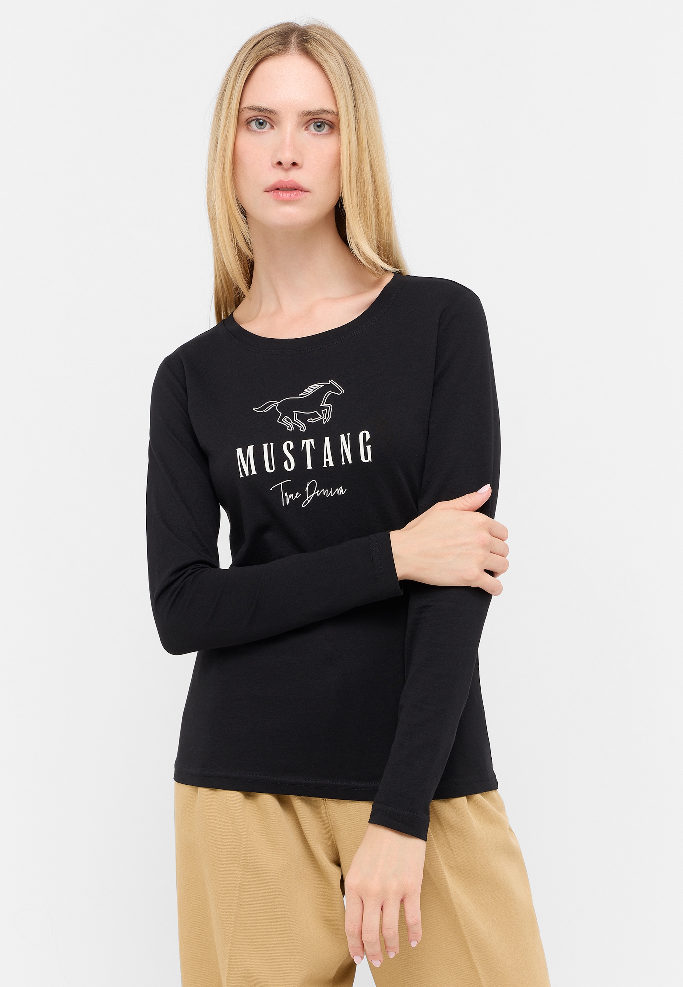 MUSTANG Langarmshirt, Slim Fit