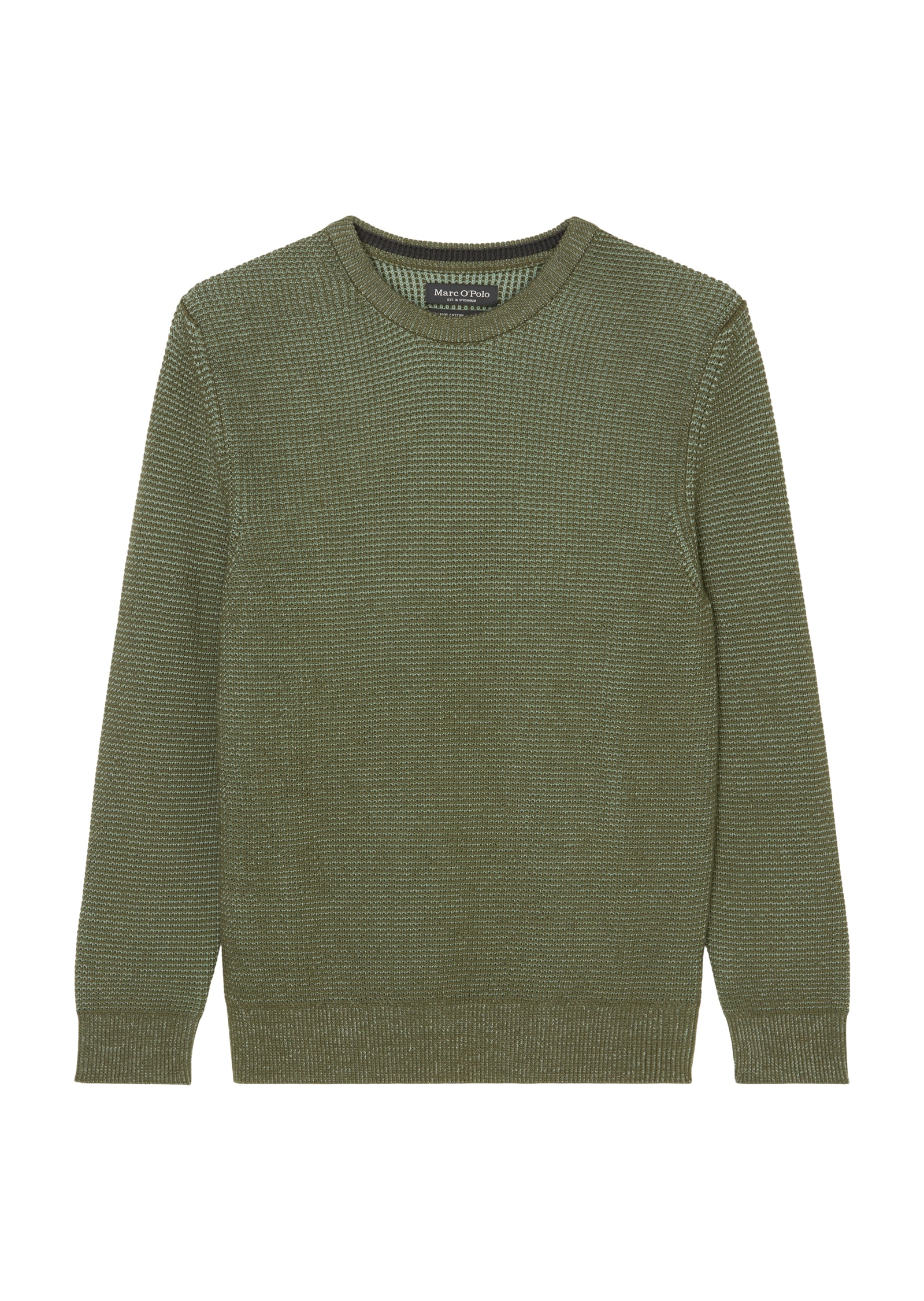 Marc O'Polo Rundhalspullover, Zweifarbiger Bi-Colour-Strick