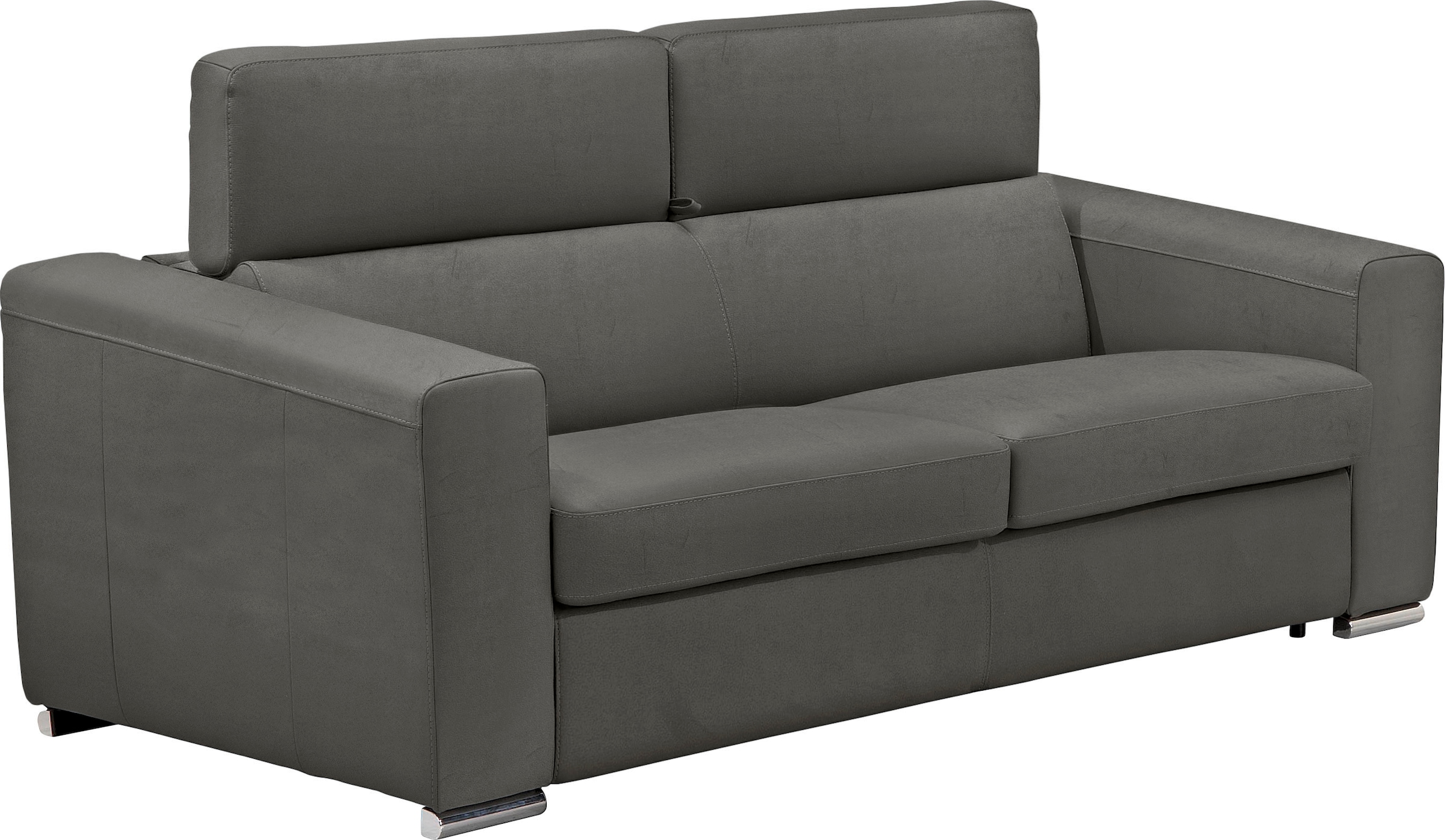 Egoitaliano Schlafsofa »Cabiria, Design und super Sitz- und Liegekomfort«, Sofa inkl. Schlaffunktion, Kopfteile verstellbar, mit Metallfüssen