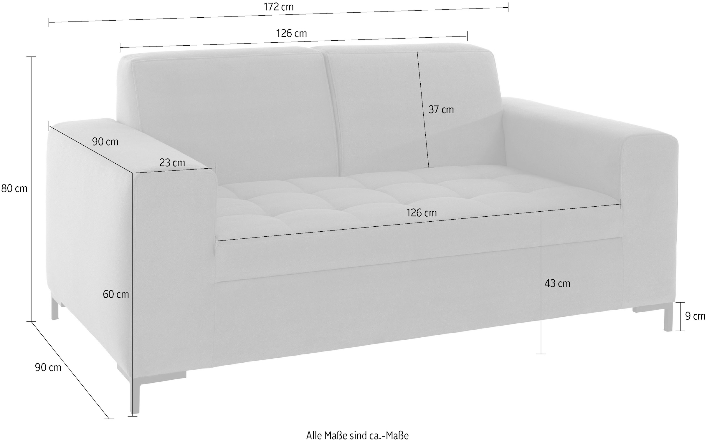 GOODproduct 2-Sitzer »Grazzo«, hochwertige Stoffe aus recyceltem Material, Steppung im Sitzbereich
