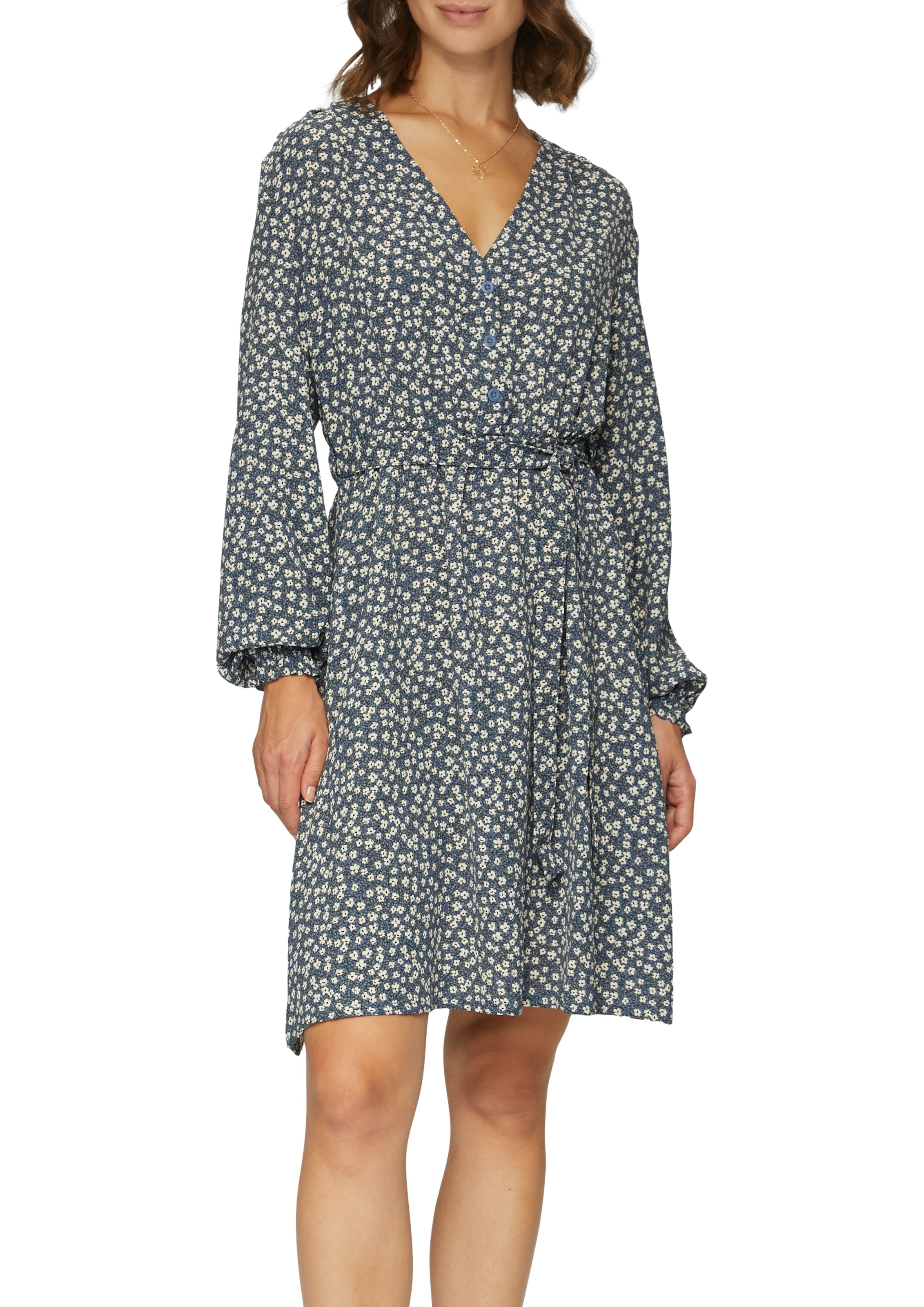 QS Sommerkleid Ohne Taschen mit All-Over Print