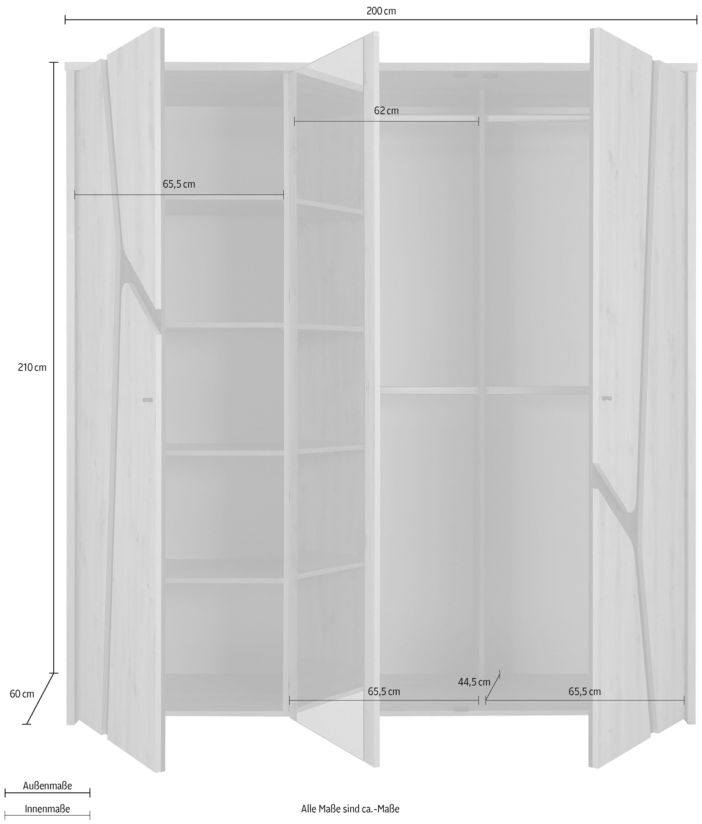 Gami Drehtürenschrank, Ein grosser Stauraum, eine qualitativ hochwertige Ausführung.