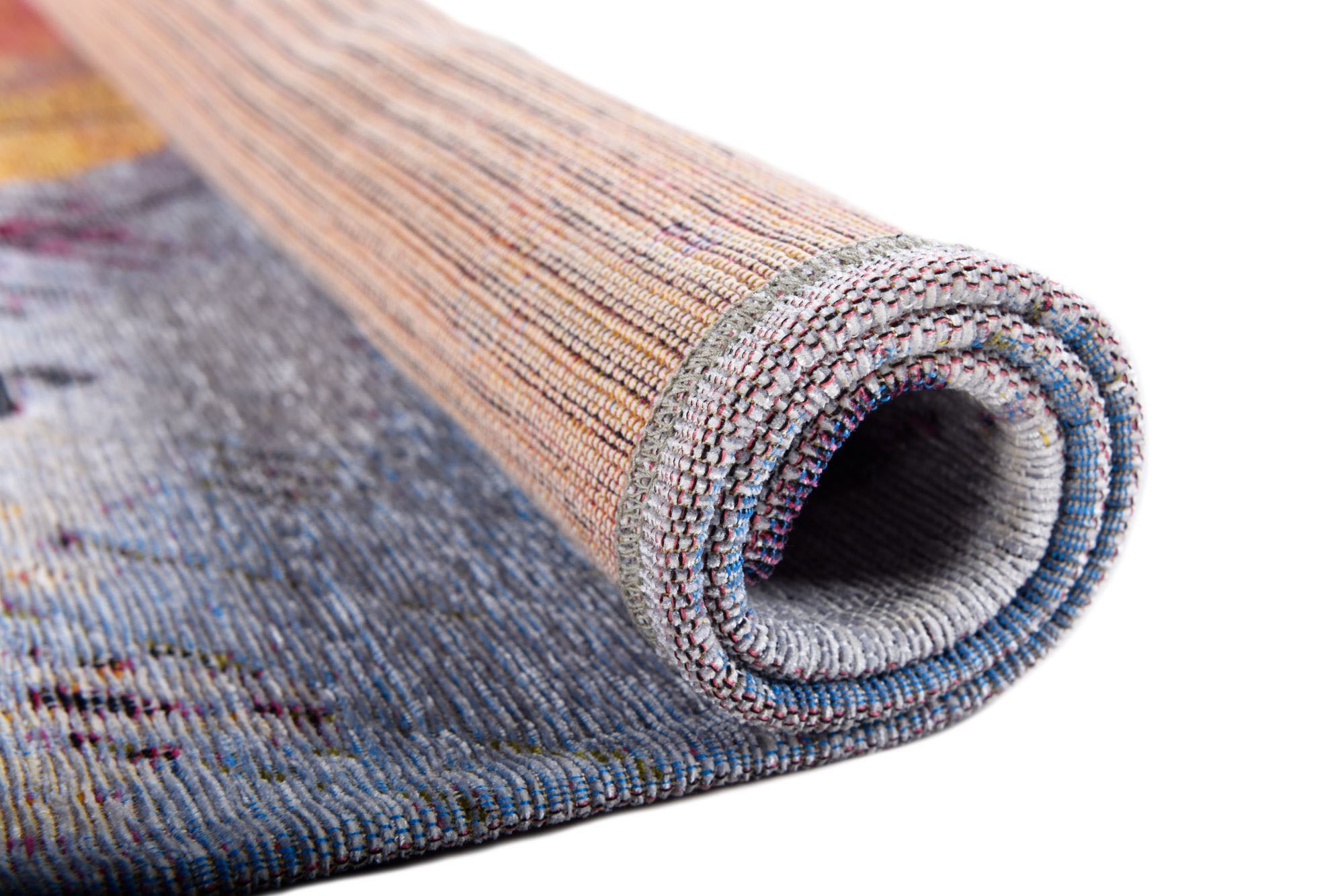 Gino Falcone Teppich »Cosima-113«, rechteckig, 3 mm Höhe, flachgeweber Jaquard-Teppich, mit Chenillegarn, modernes Blumen Design