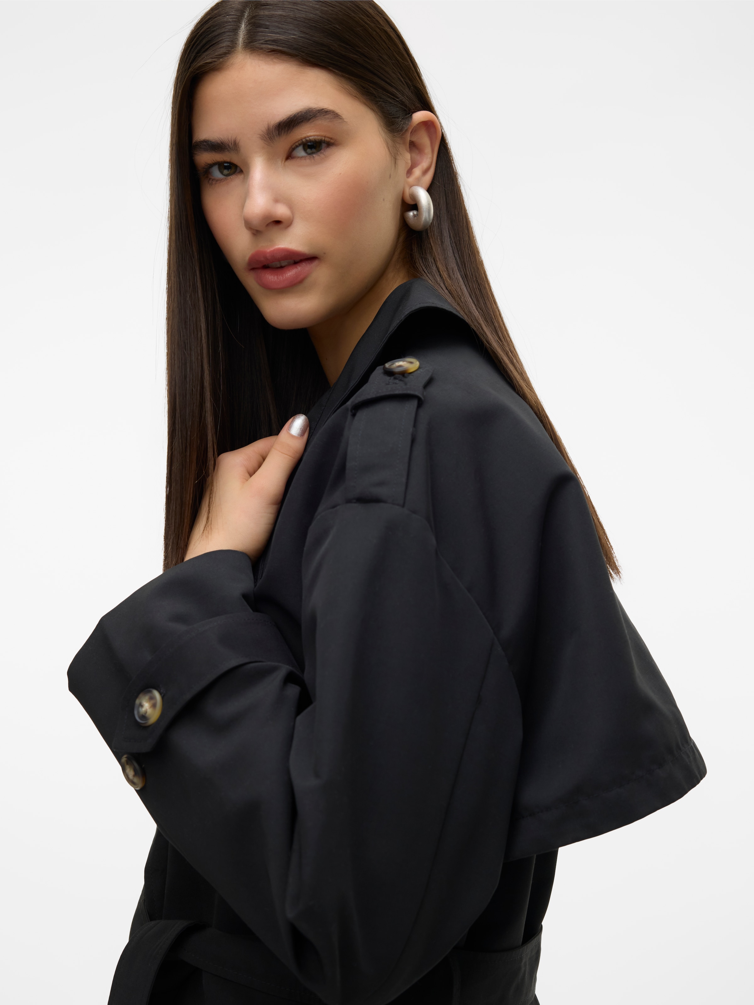 Vero Moda Trenchcoat »VMCHLOE LONG TRENCHCOAT GA NOOS«, Zweireiher mit Bindegürtel