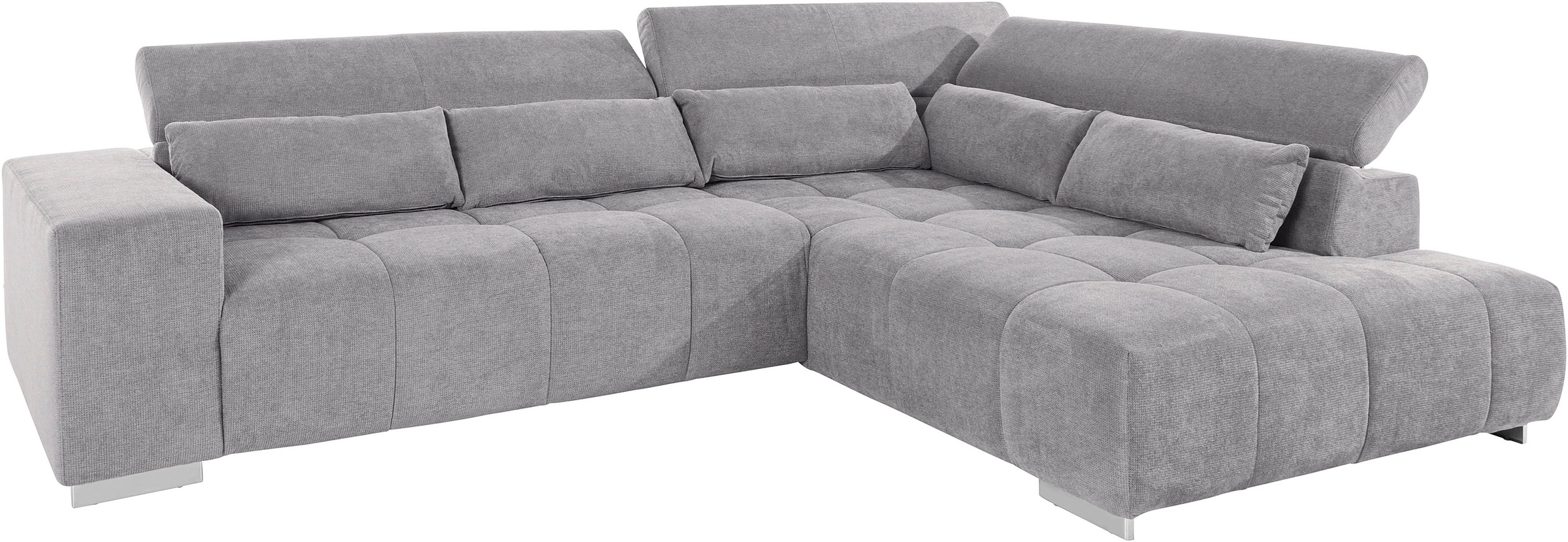 COTTA Ecksofa »Orion L-Form«, mit Kopfteilverstellung & 5 Nierenkissen