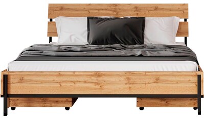 INOSIGN Bett »Aubetin«,toller Materialmix aus Holz und Metall kaufen
