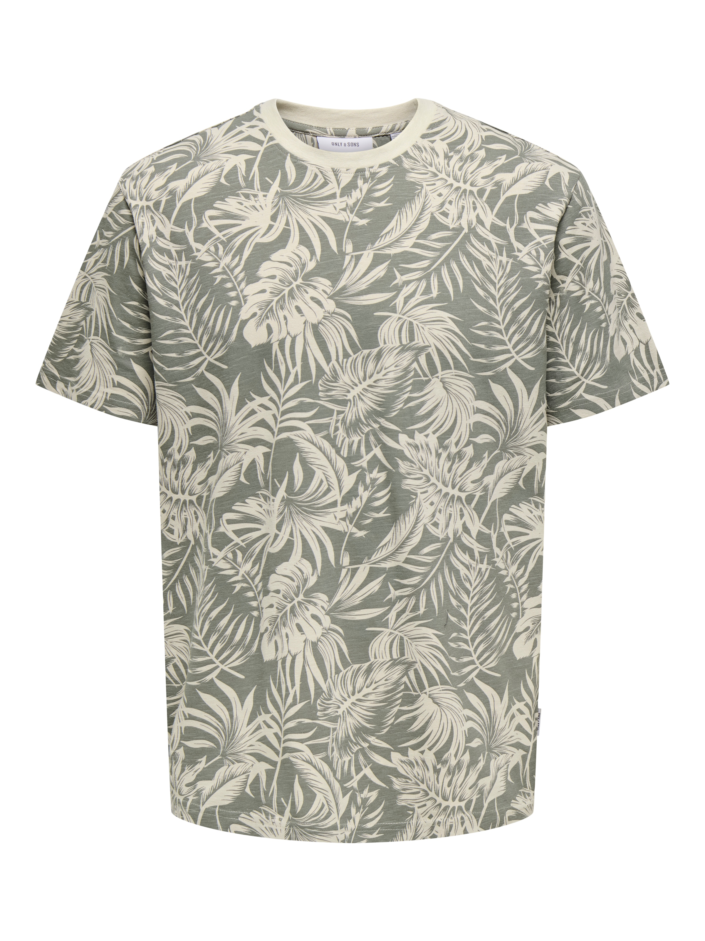 ONLY & SONS Rundhalsshirt »ONSPERRY LIFE REG LEAF AOP SS TEE«