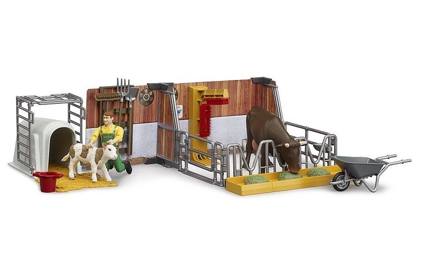 Bruder® Spielwelt »Kälberstall mit Landwirt«
