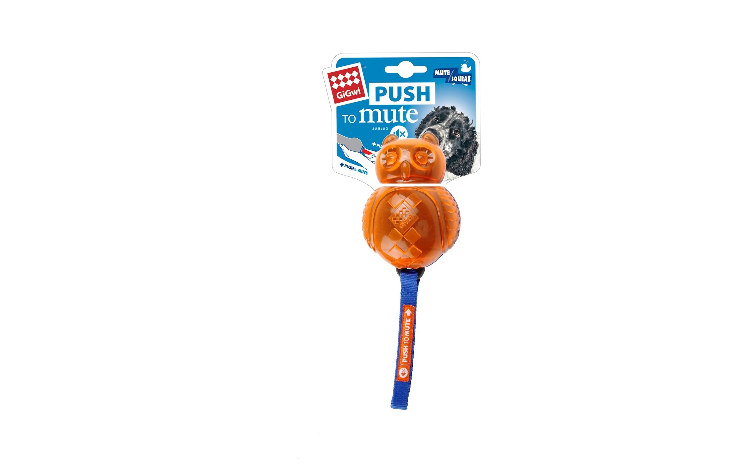 GiGwi Tier-Beschäftigungsspielzeug »Push to mute, Ball, Blau/Orange«, Kunststoff