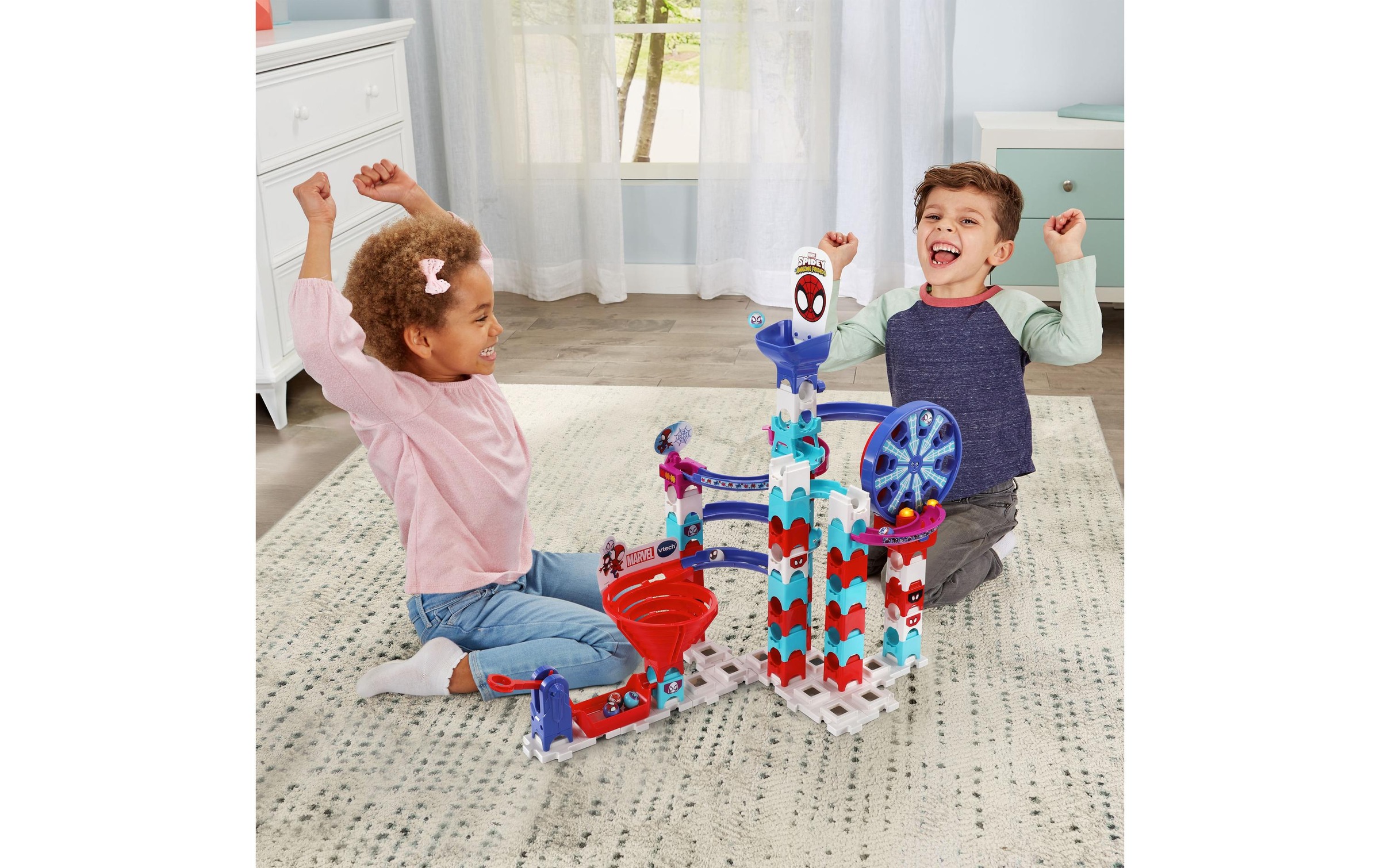 Vtech® Kugelbahn »Marble Rush – Spidey Super Spin Challenge«, (62 tlg.)