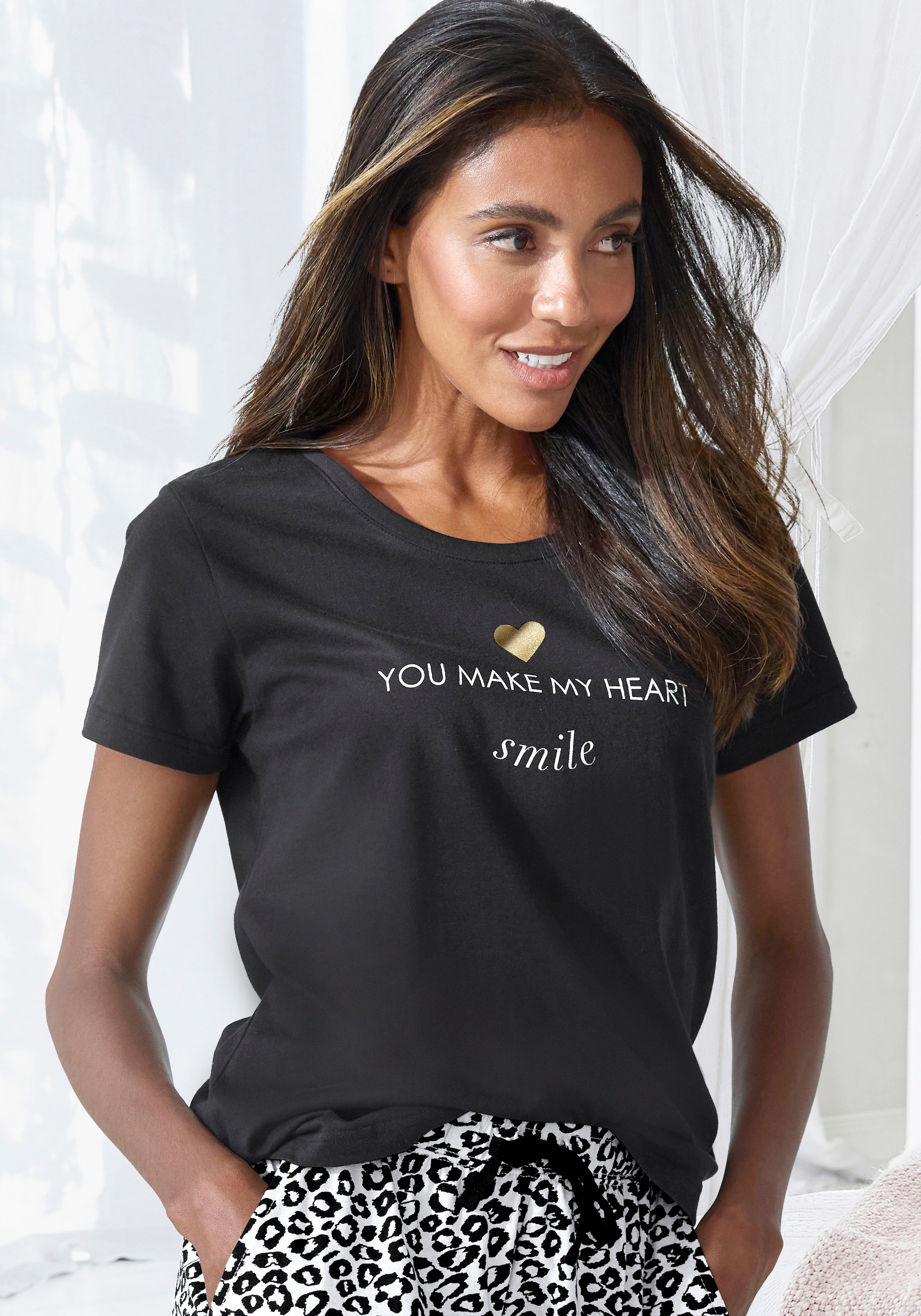 T-Shirt, (1 online tlg.), Dreams bei Schweiz Jelmoli-Versand Vivance bestellen mit Foliendruck