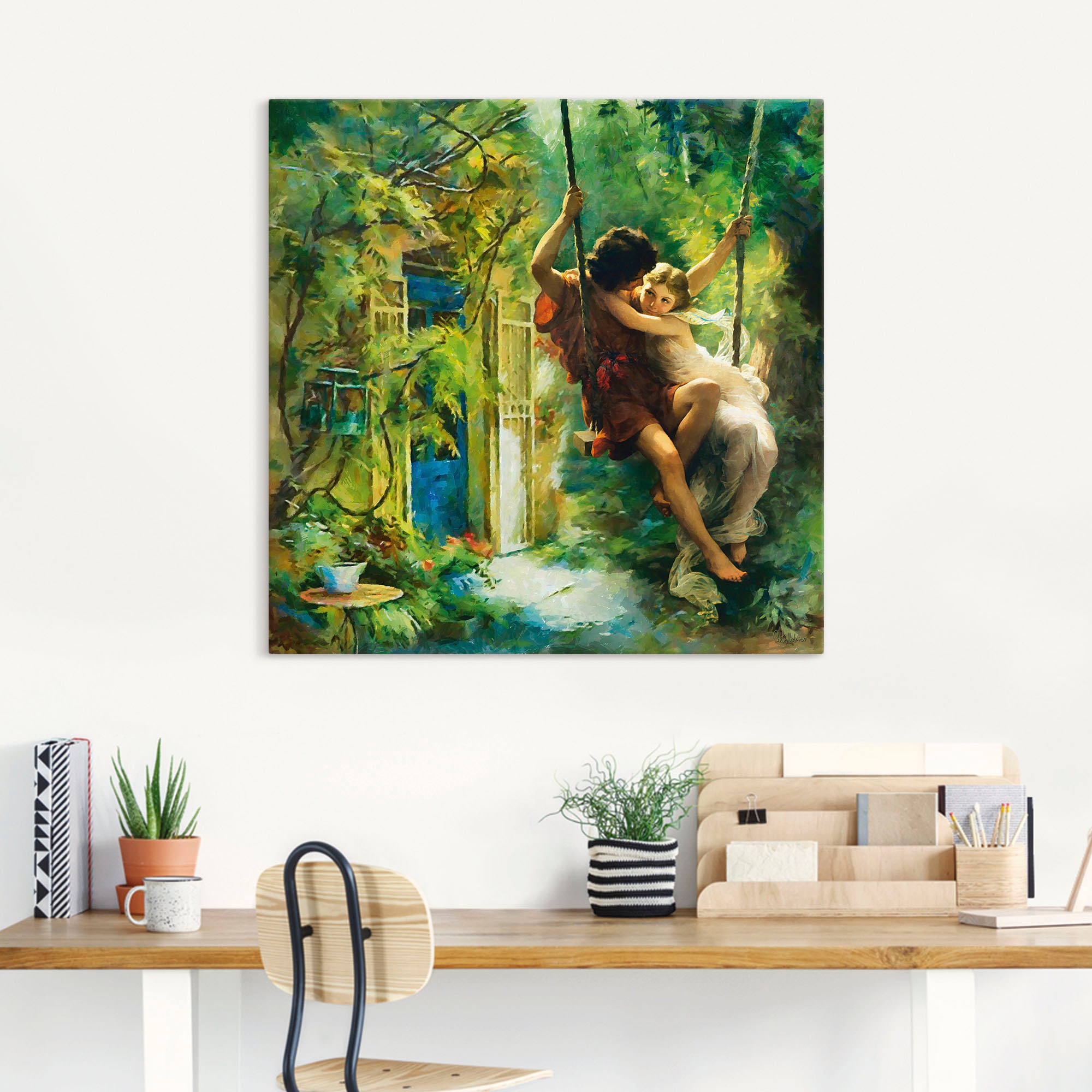 Artland Wandbild »Paar auf einer Schaukel«, Bilder von Liebespaaren, (1 St.), als Leinwandbild, Wandaufkleber in verschied. Grössen
