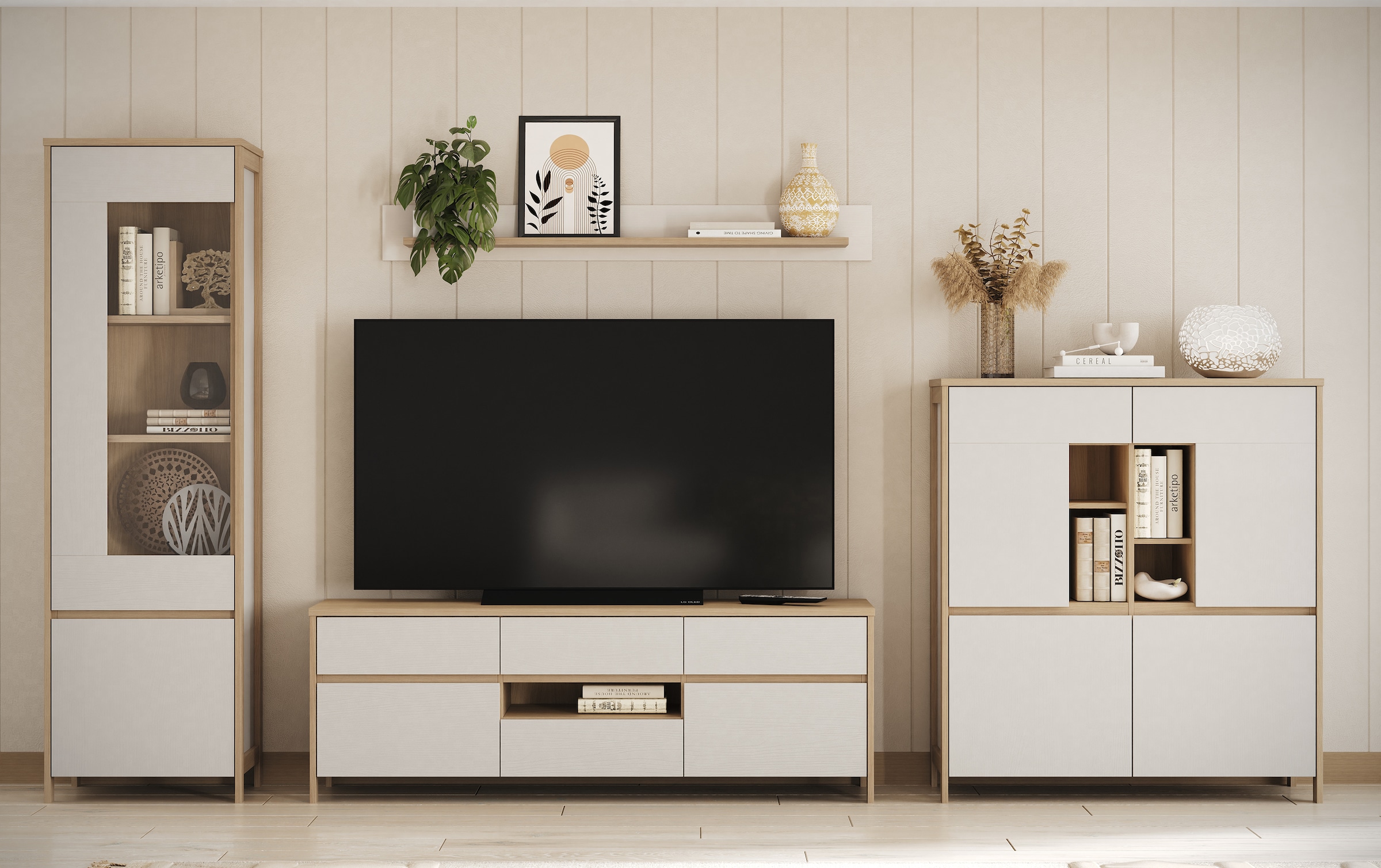 Home affaire Wandboard »Stranda, Wandregal im Scandi-Style, Wandhalter mit Ablagefläche«, vielseitig einsetzbares Hängeregal, in zwei Farben & Grössen verfügbar