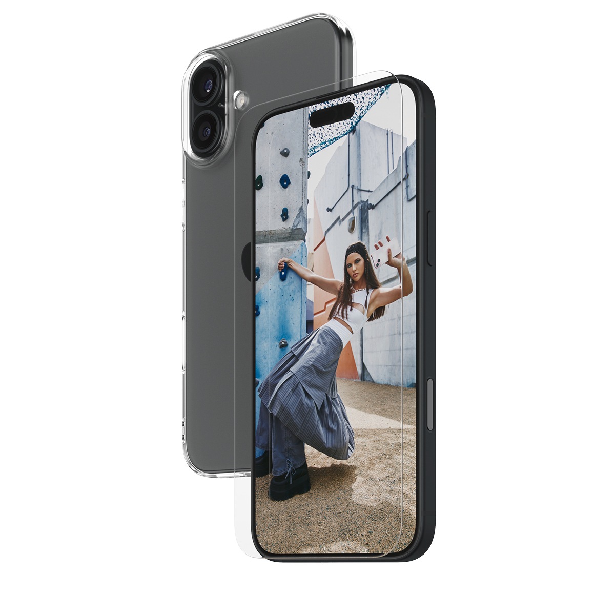 SAFE by PanzerGlass Displayschutzglas »2-in-1 Protection Bundle, Glass, Soft TPU Case«, für Apple iPhone 16 Plus, Displayschutzfolie, Schutzfolie, Bildschirmschutz, kratz- & stossfest