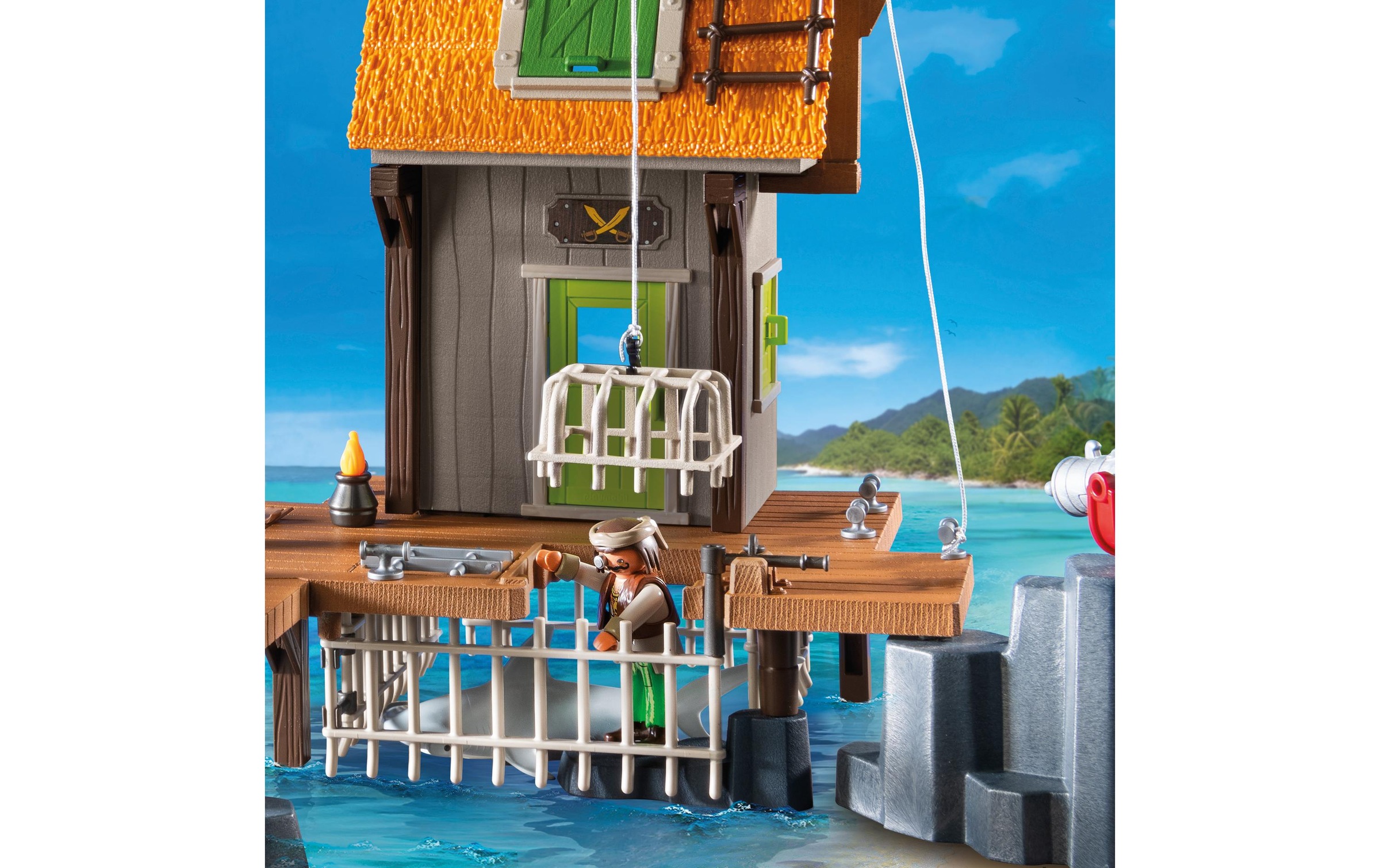 Playmobil® Spielbausteine »Piratenhafen mit Seeräuber-Gefängnis 71792«, (165 St.)