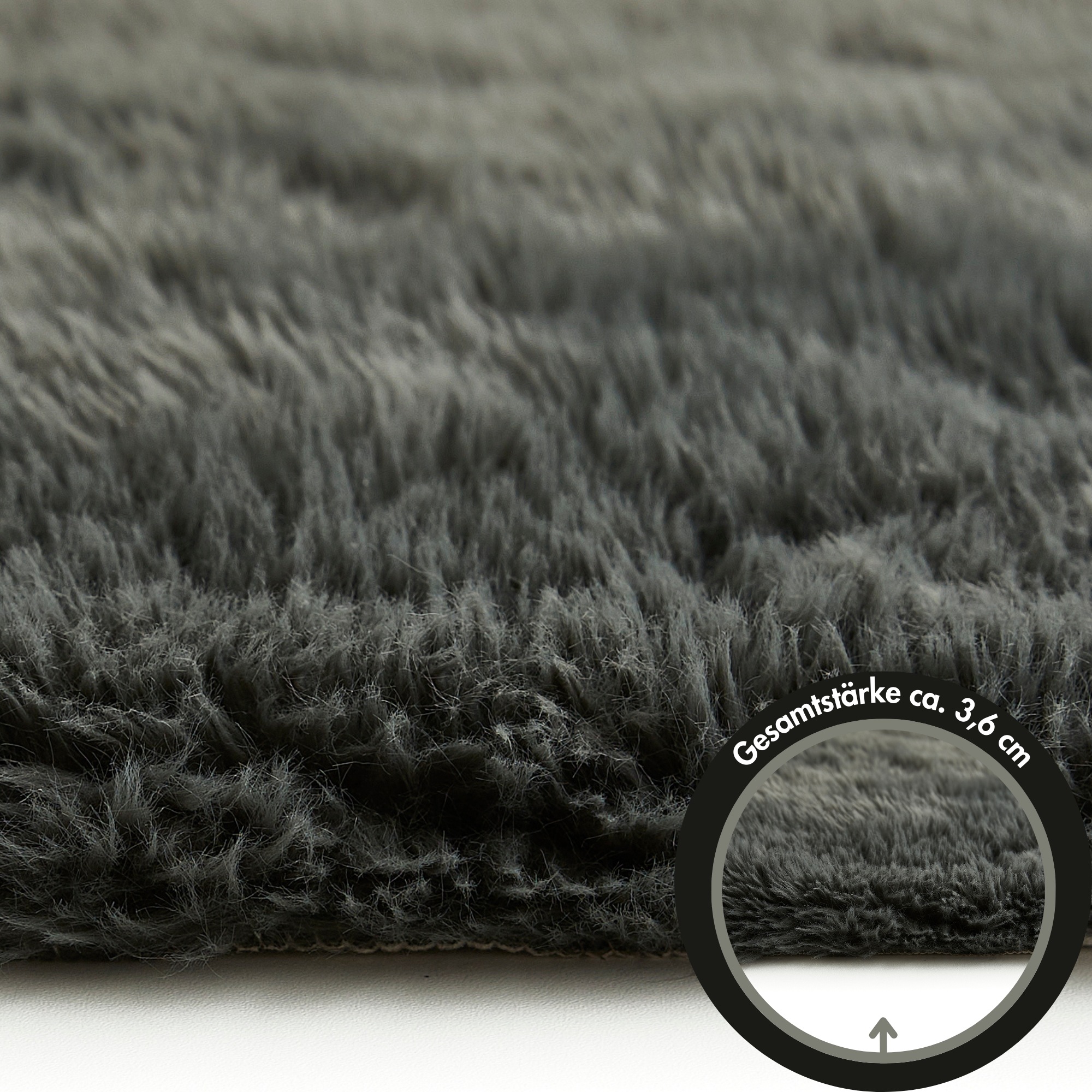 Andiamo Teppich »Alpa«, rechteckig, 36 mm Höhe, Uni Farben, Microfaser, besonders weich & kuschelig, Schlafzimmer