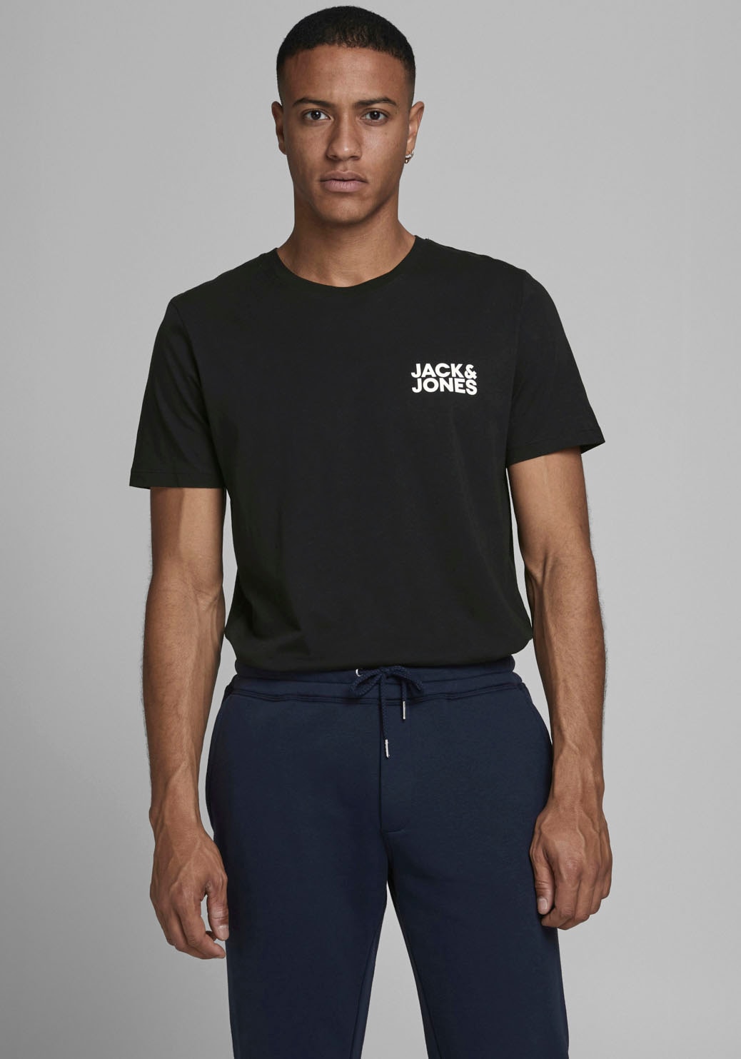 Jack & Jones T-Shirt »JJECORP Herren-Tee mit figurbetonter Silhouette« bedruckt, modisch, schmal, Baumwolle, Rundhals