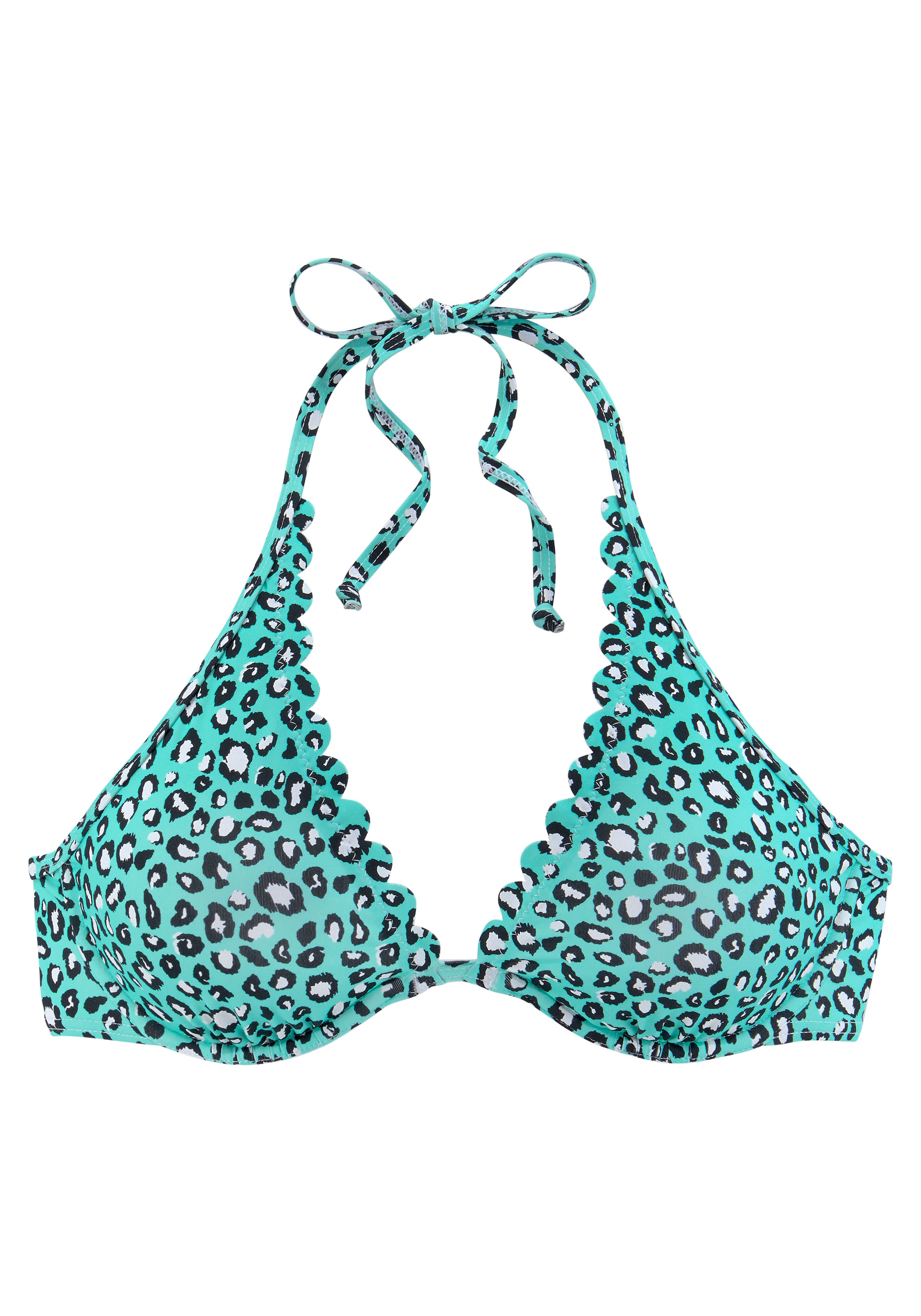 LASCANA Bügel-Bikini-Top »Mae«, farbenfroher Animalprint, herausnehmbare Cups, im Nacken zu binden