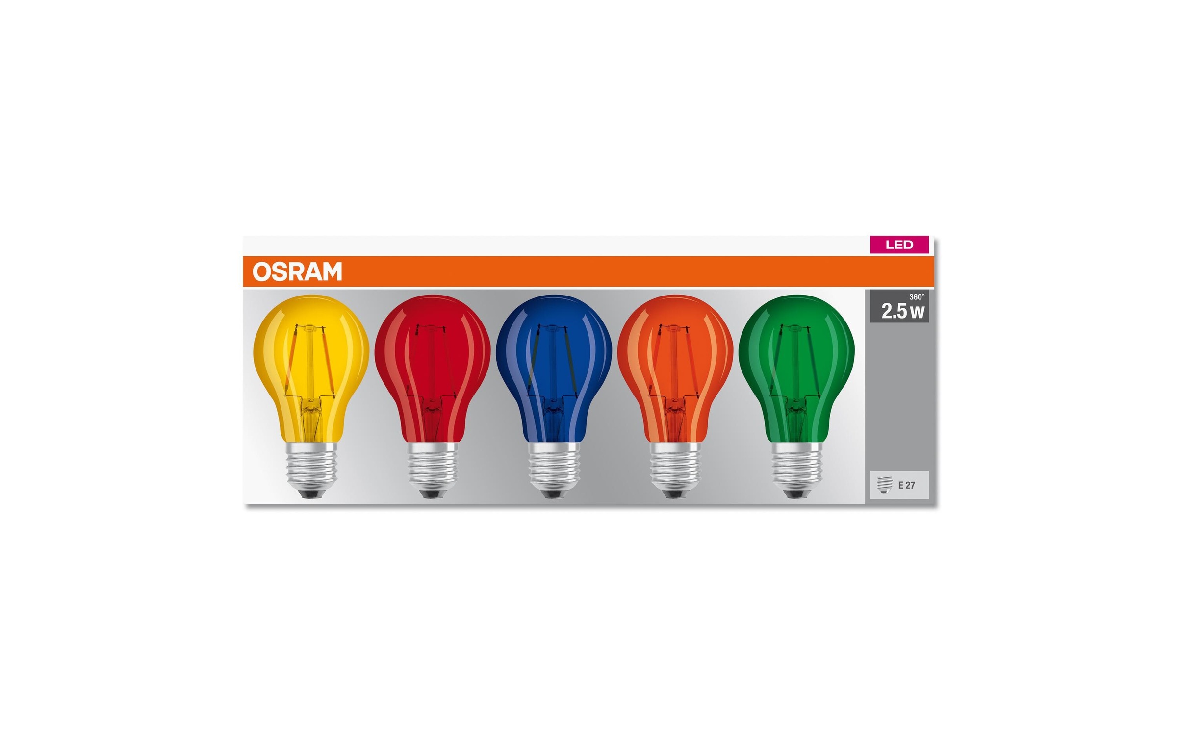Osram LED-Leuchtmittel »Star Color Box, 2.5W, E27, 5 Stück,«, E27, 1 St., Farbwechsler