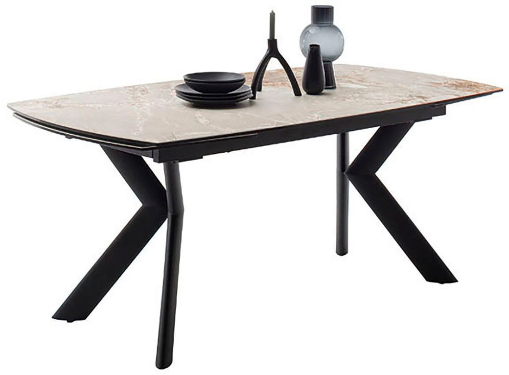 MCA furniture Esstisch »OSSANA Vierfusstisch 180-260 cm«, (Einzelstück), Keramik,Metall,Stirnauszug,ausziehbar,Tischplatte 13 mm,8-10 Personen