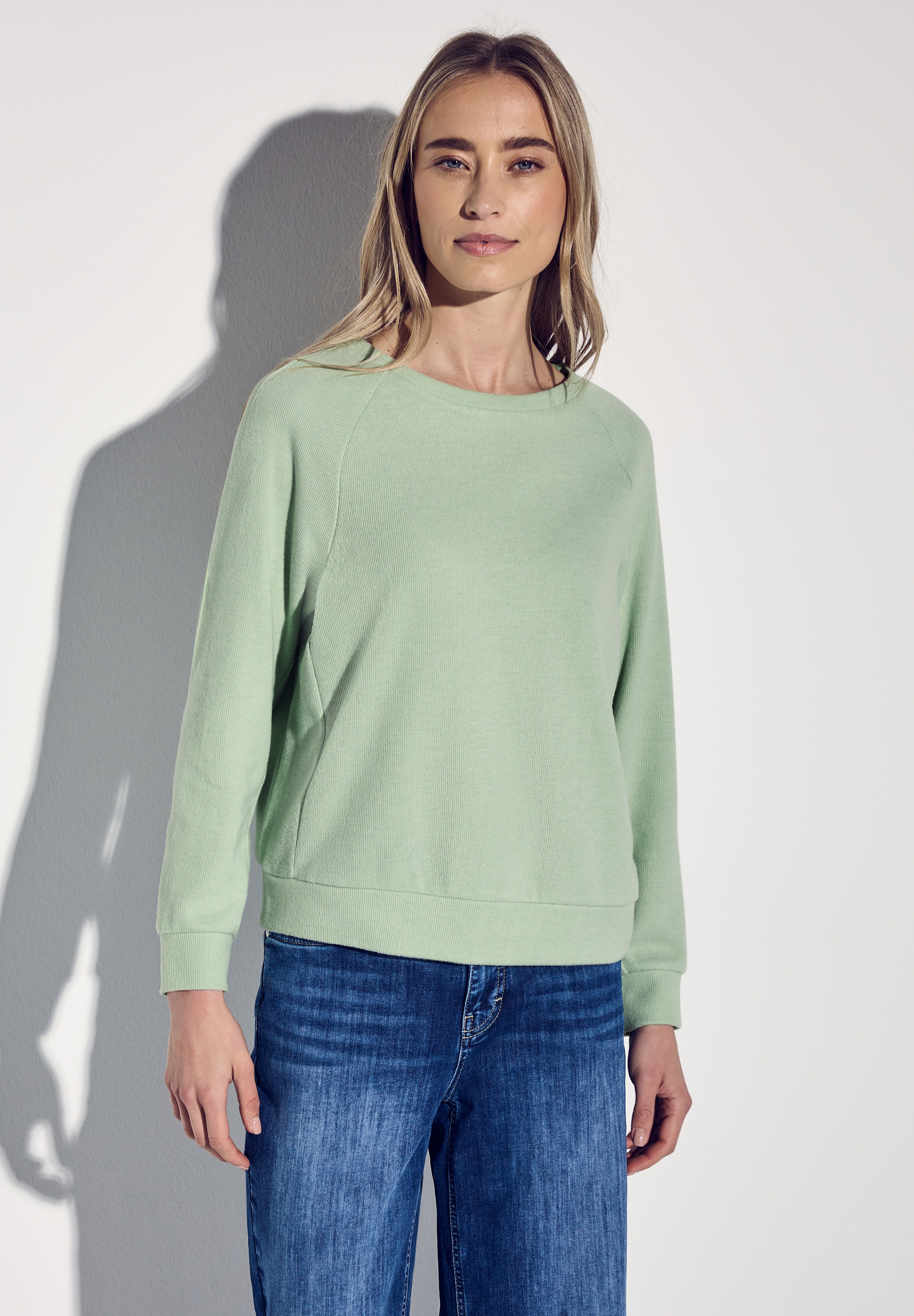 STREET ONE Sweater, mit U-Boot-Ausschnitt und in feiner Struktur-Optik