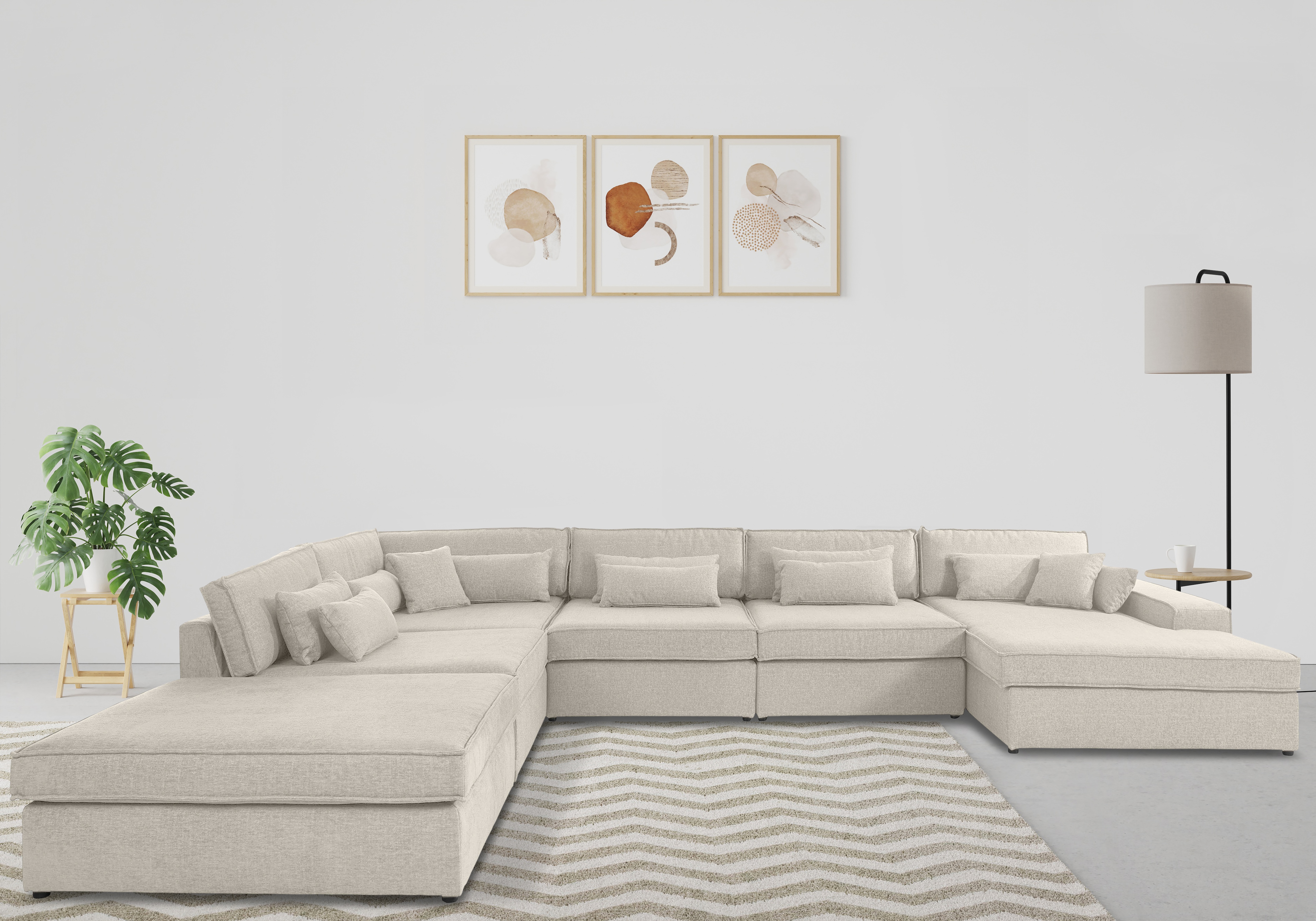 GOODproduct Wohnlandschaft "Enid U-Form" 6 Teile, bestehend aus Modulen, in vielen Bezügen, auch in Breitcord