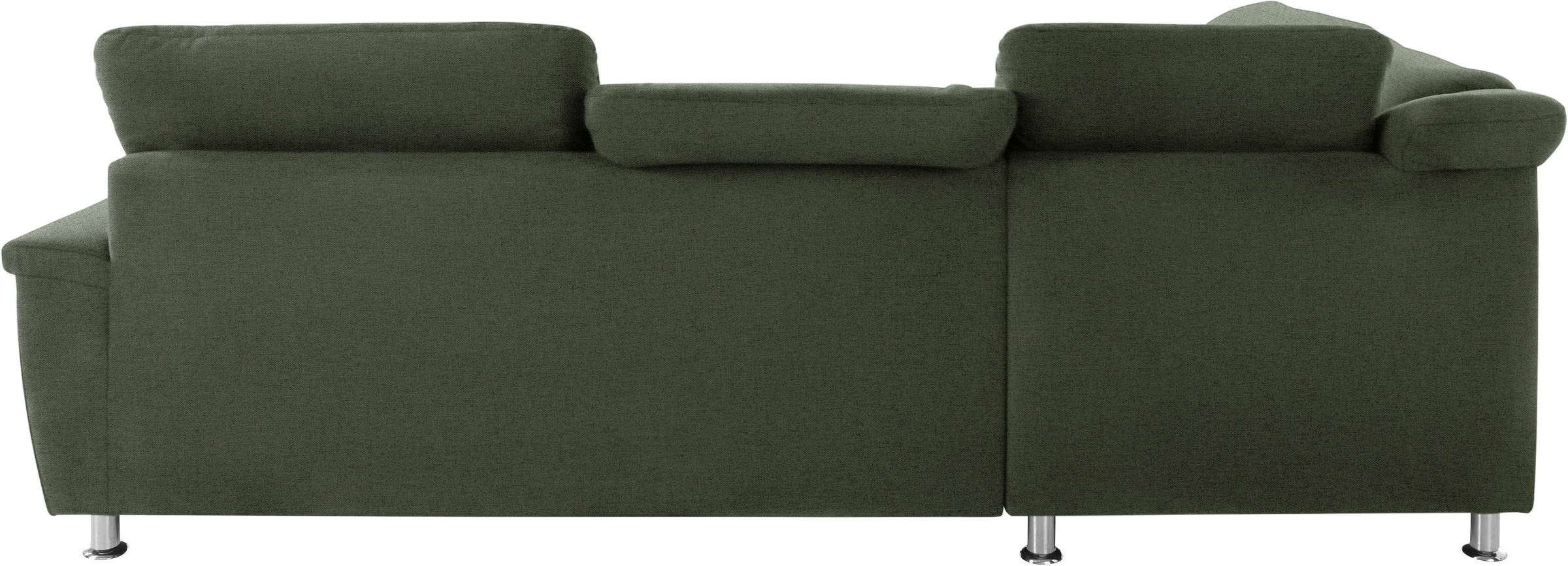 DOMO collection Ecksofa »Franzi, zeitlos und elegant, moderne Sitzheftung, L-Form«, wahlweise mit Kopfteilverstellung (dann Breite: 275 cm)