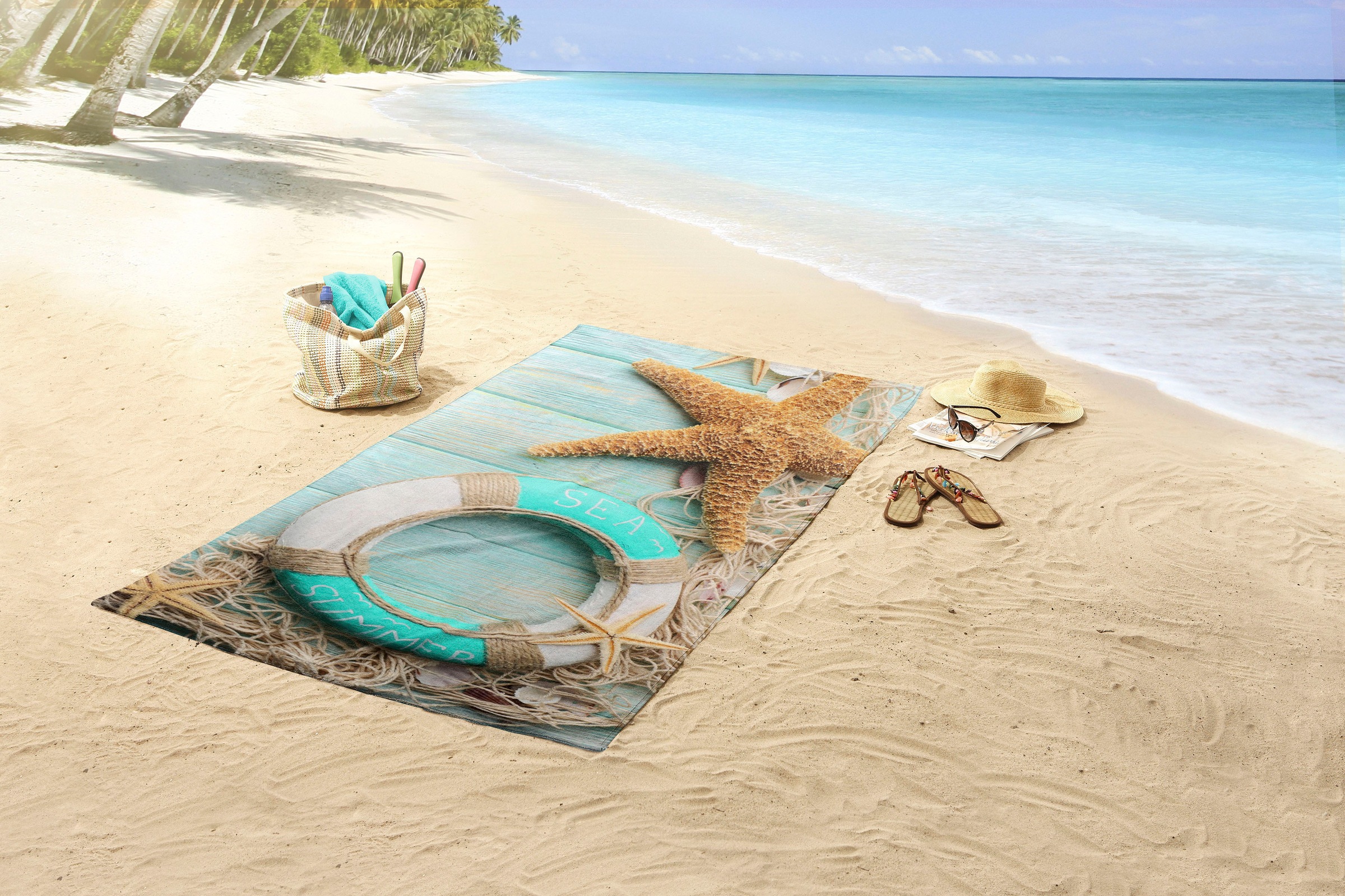 good morning Strandtuch »Jimmy«, (1 St., Strandtuch 100 x 180 cm), Mikrofaser, 100x180, Schnelltrocknend, Sommer, Strand, Erwachsene