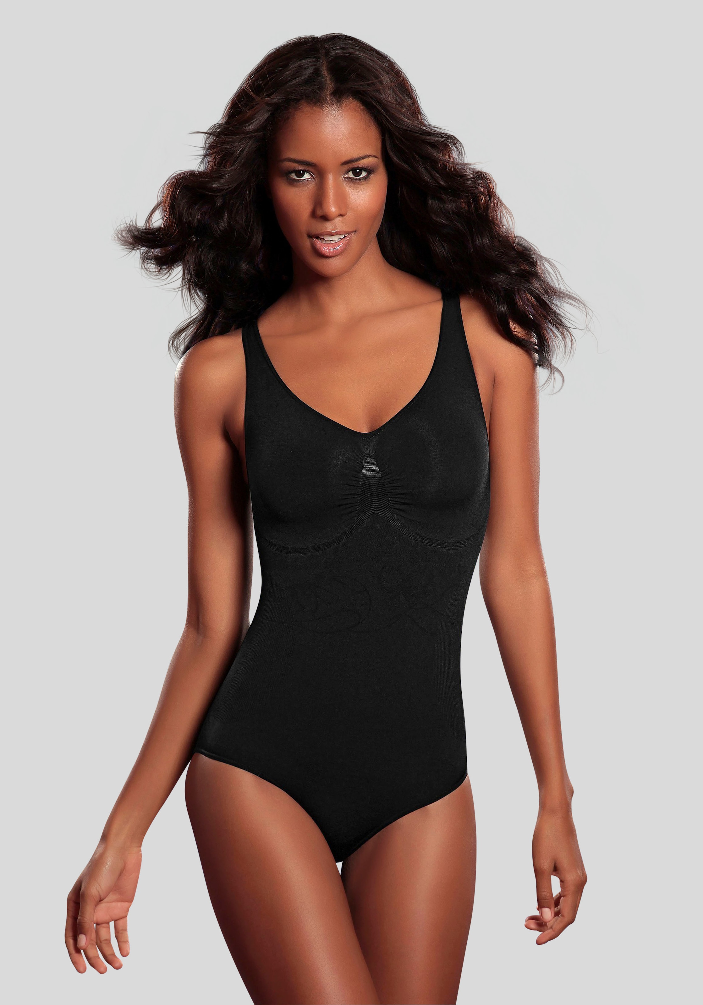 LASCANA Shaping-Body SEAMLESS mit zart eingestrickter Blumenranke, Shape wear Body, Basic