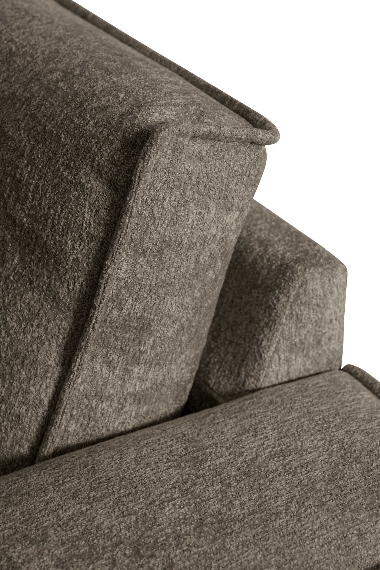 Places of Style Ecksofa »Polsterecke Oland, Struktur, Flachgewebe, Luxus-Microfaser, Boucle«, L-Form, 289 cm, Wellenunterfederung, Skandi-Design, Metallfüsse