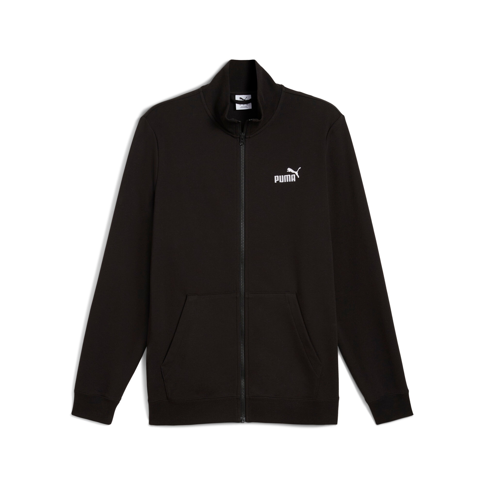 PUMA Trainingsjacke »ESS NO. 1 LOGO TRACK JACKET TR« ohne Kapuze aus Baumwollmischung, mit Stehkragen, mit Kängurutasche