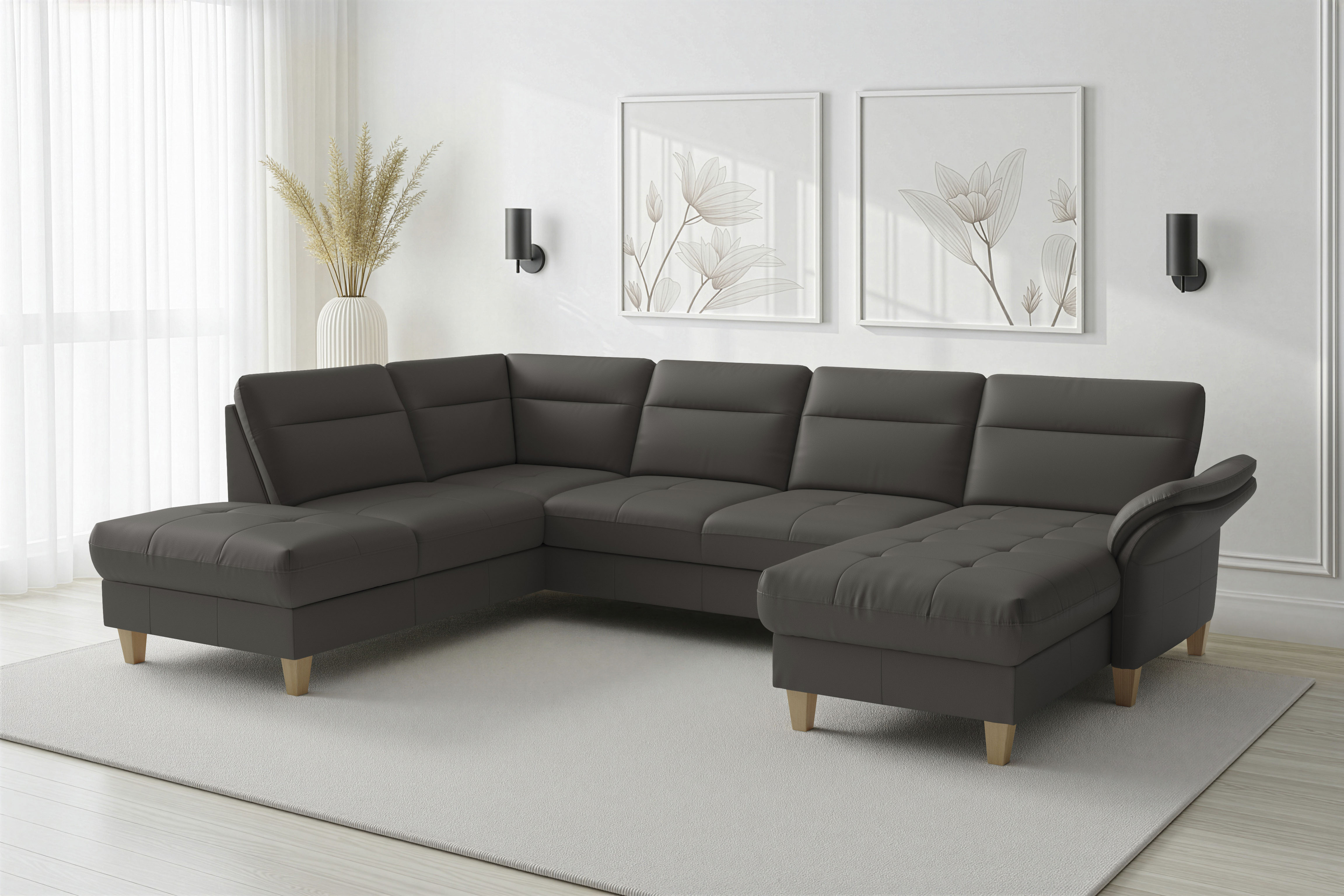 sit&more Wohnlandschaft "Pamela, U-Form, B: 292 cm, Leder"