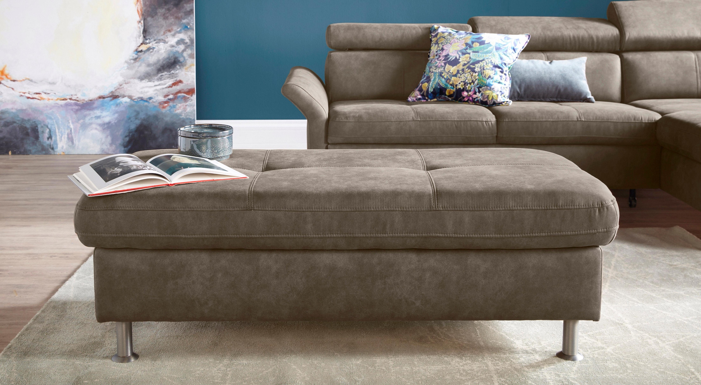exxpo - sofa fashion Hocker "Maretto Bankhocker mit tollem Sitzkomfort" praktisches Staufach unter der Sitzfläche