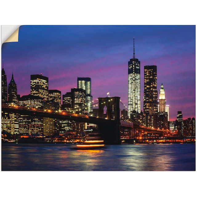 Artland Wandbild »Brooklyn Bridge«, Amerika, (1 St.), als Alubild,  Leinwandbild, Wandaufkleber oder Poster in versch. Grössen online bestellen  | Jelmoli-Versand