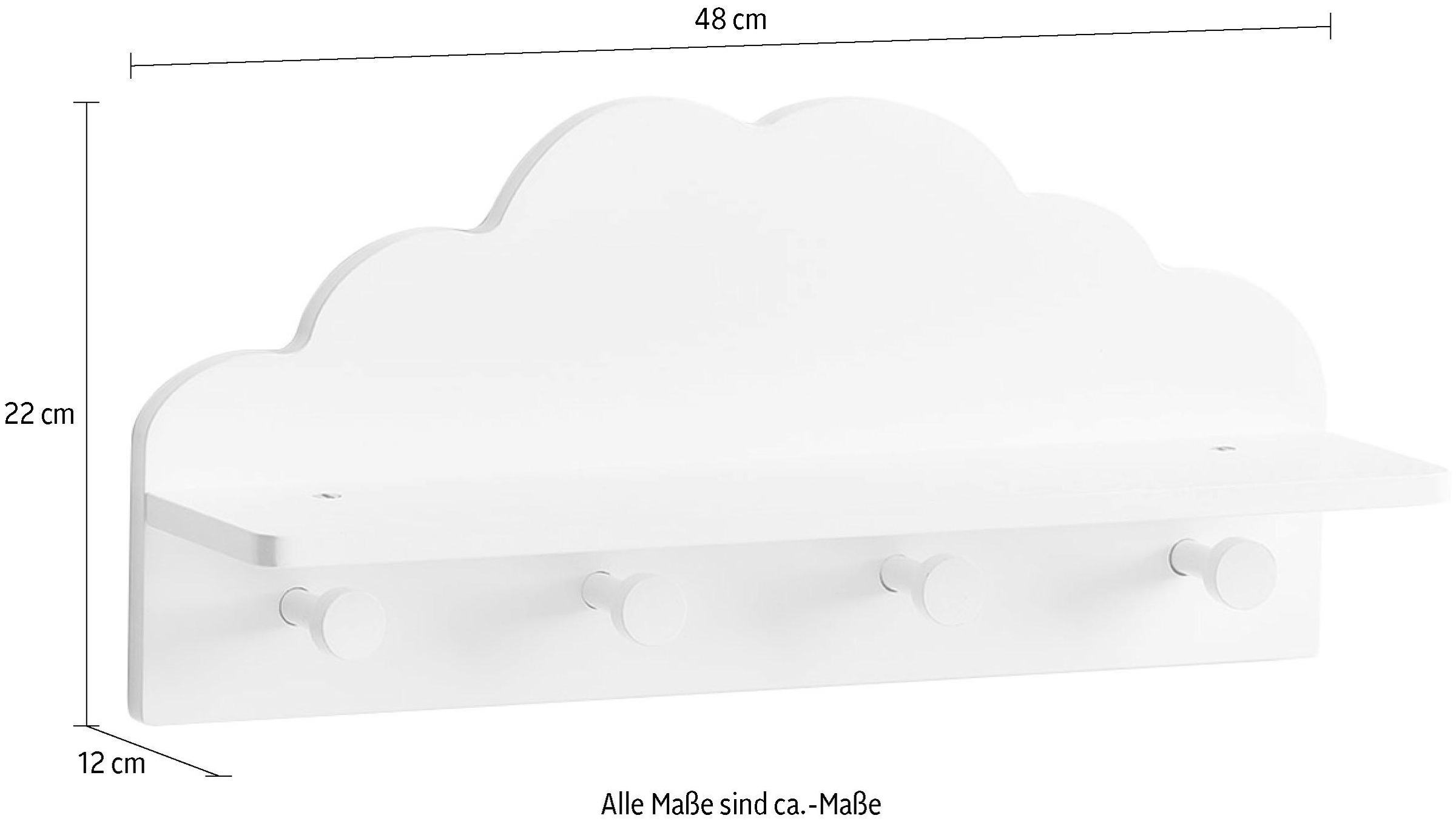 Zeller Present Garderobe »Wolke«, praktische Wandgarderobe für Kinderjacken im Wolkendesign