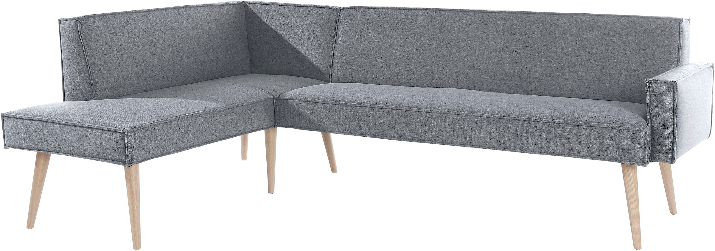 exxpo - sofa fashion Eckbank »Lungo, moderne Kedernaht, bequem und elegant, hoher Holzfuss«, hochwertige Detailverarbeitung, frei im Raum stellbar