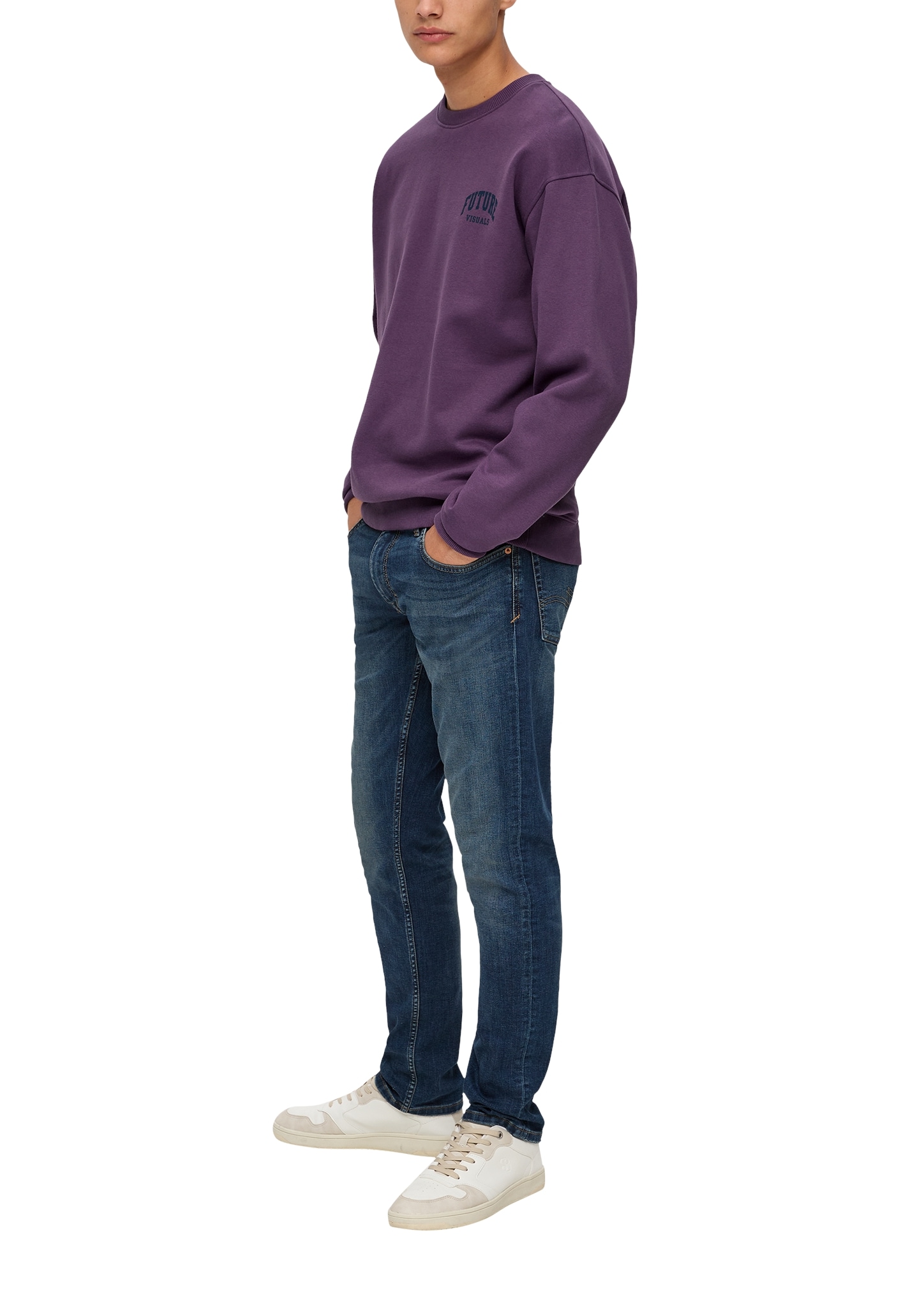 QS Sweatshirt, mit kleinem Frontprint