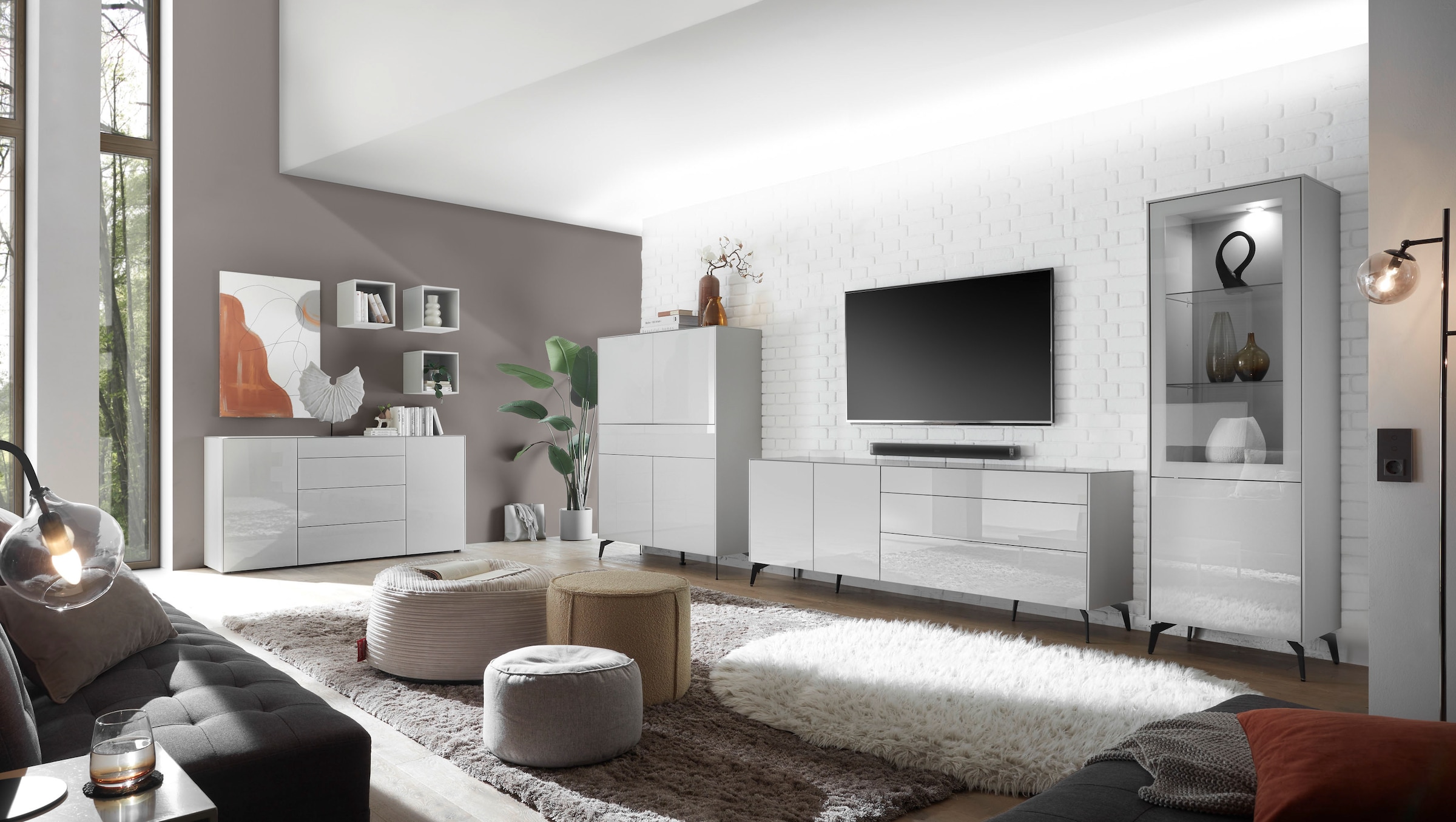 Mäusbacher Kommode »Imola TOPSELLER!«, (OTTOs Choice), Kommode mit Glasfront und Glasoberplatte