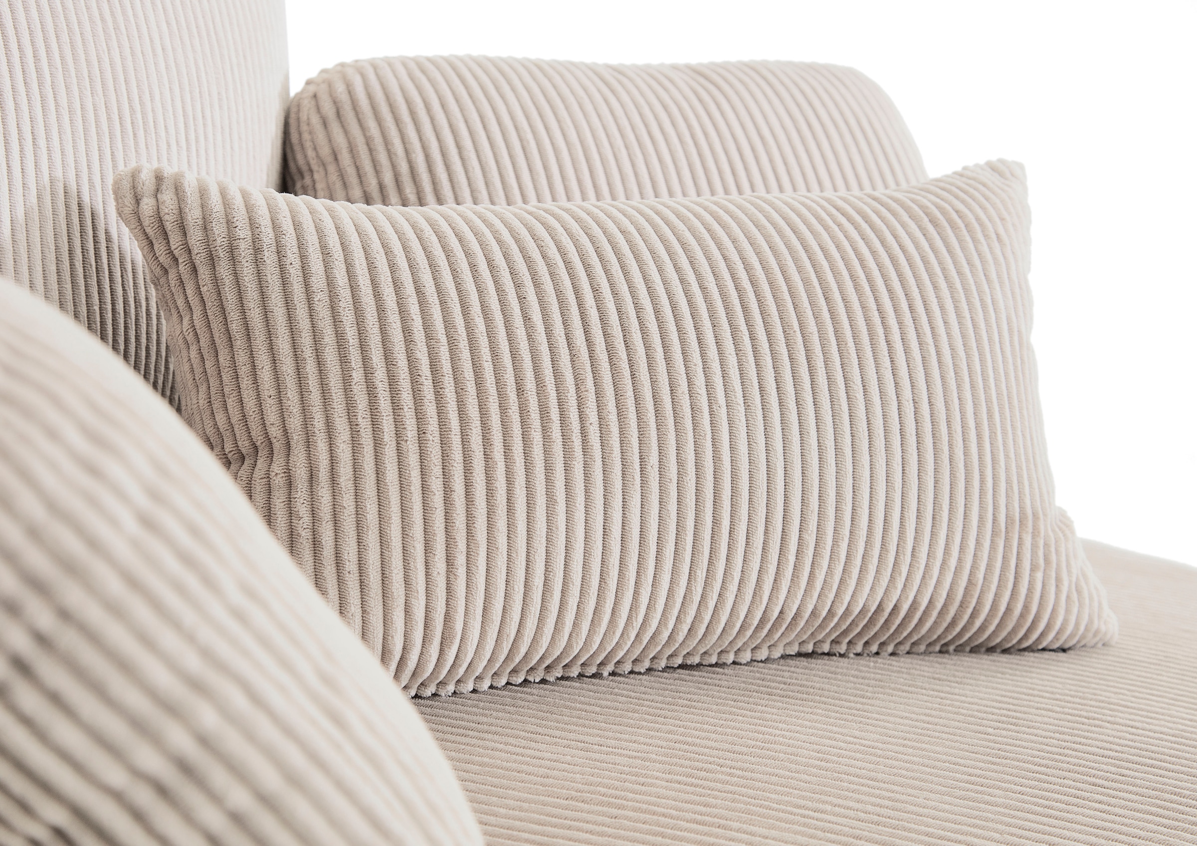 ATLANTIC home collection Loveseat »Ravi, B: 114 cm«, XXL- Sessel, mit Stauraumhocker, Rückenstütze & 4 Zierkissen