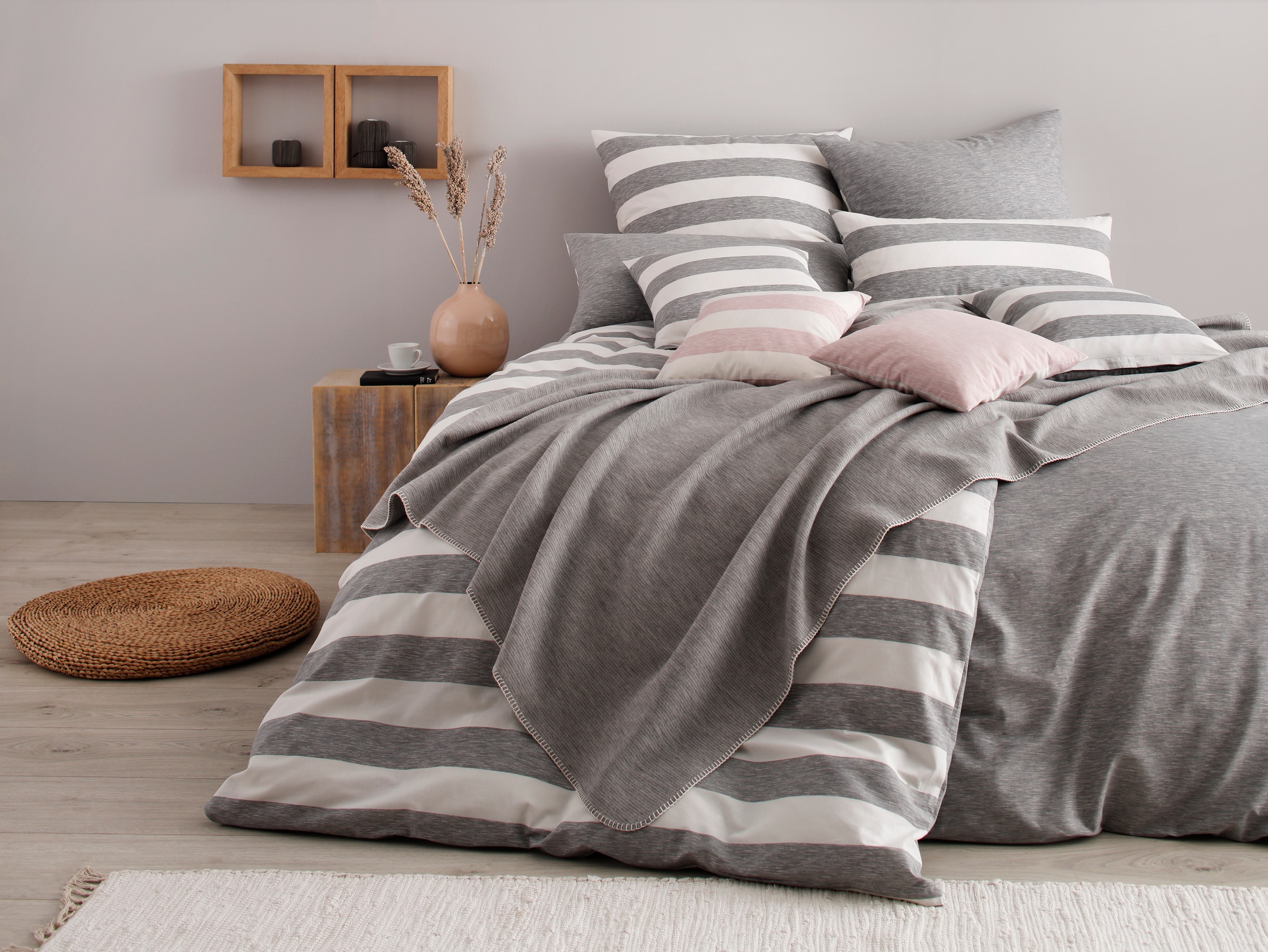GOODproduct Spannbettlaken »Big Stripe in Gr. 90x200, 140x200 oder 180x200 cm«, aus Bio-Baumwolle, für Matratzen bis 30 cm Höhe, Bettlaken