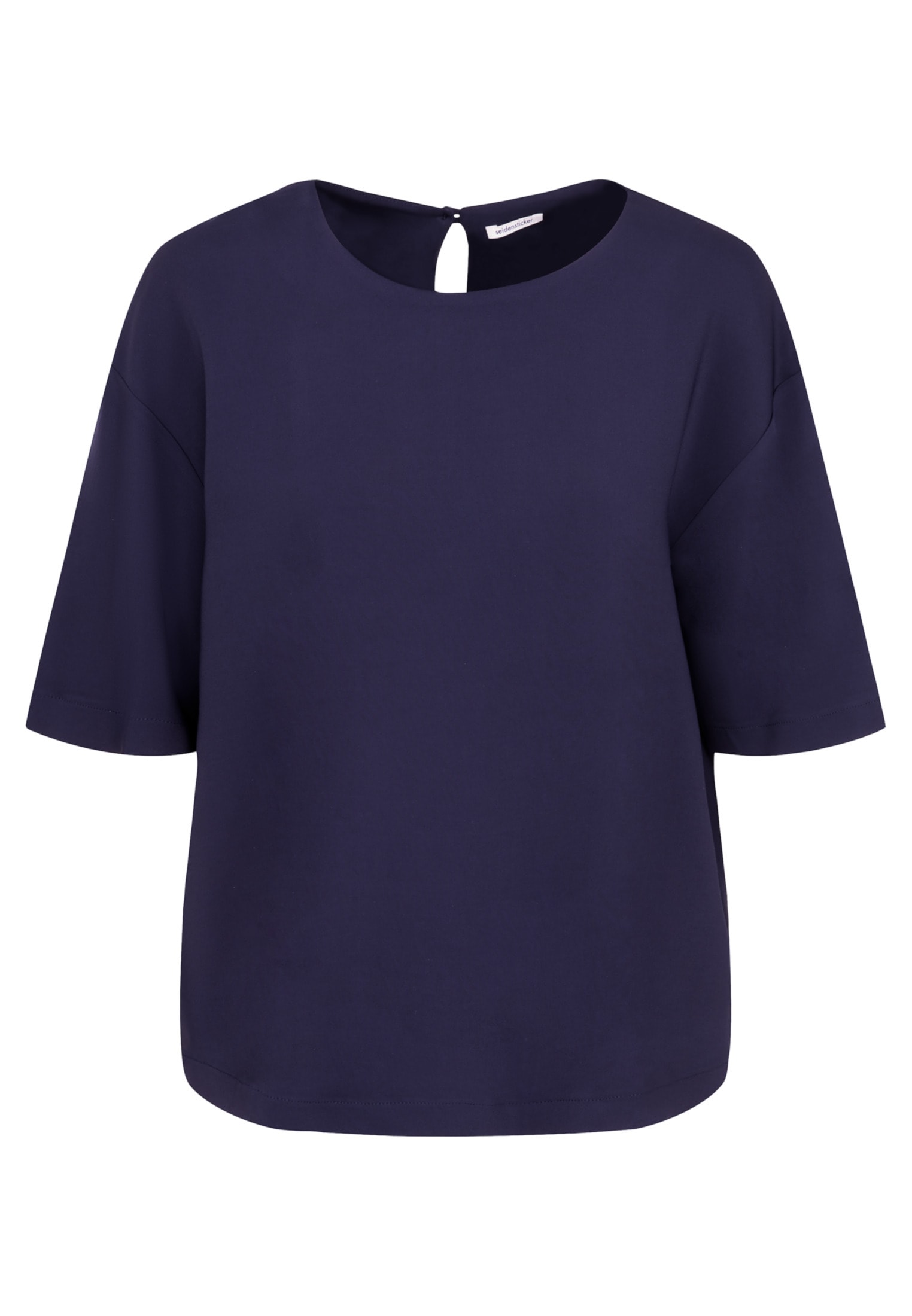 seidensticker Shirtbluse »Schwarze Rose«, Kurzarm Rundhals Uni