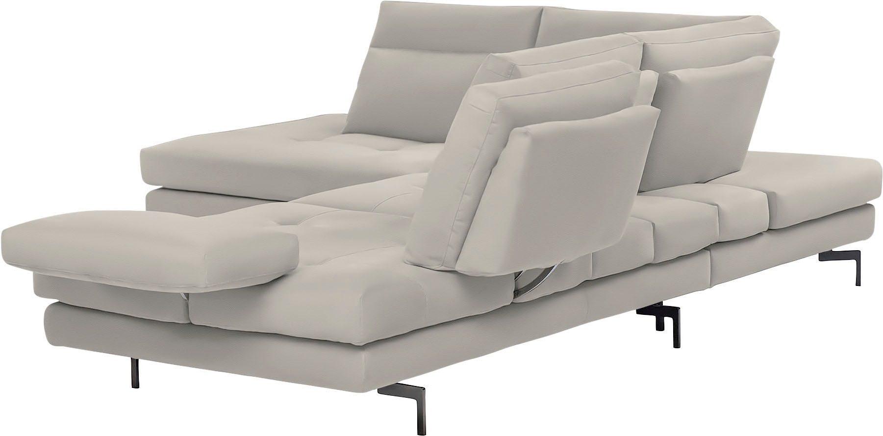CALIA ITALIA Ecksofa »Toby Wing, L-Form, Designsofa mit sensationellem Sitzkomfort«, Sitztiefenverstellung, funktionale Ecke, Füsse in schwarz matt