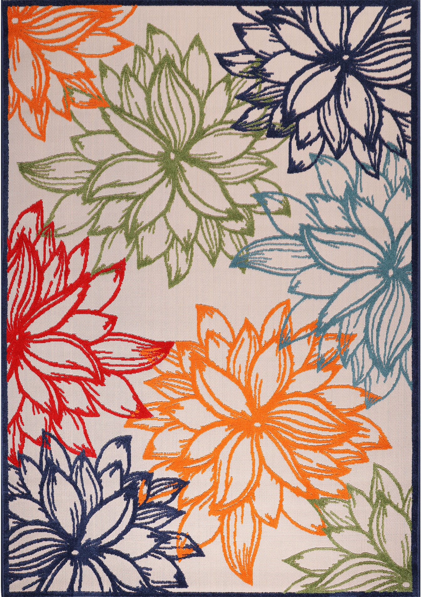Sanat Teppich »Floral 2 Outdoor«, rechteckig, 6 mm Höhe, In- und Outdoor geeignet, Blumen, Balkon, Terrasse, Aussenbereich