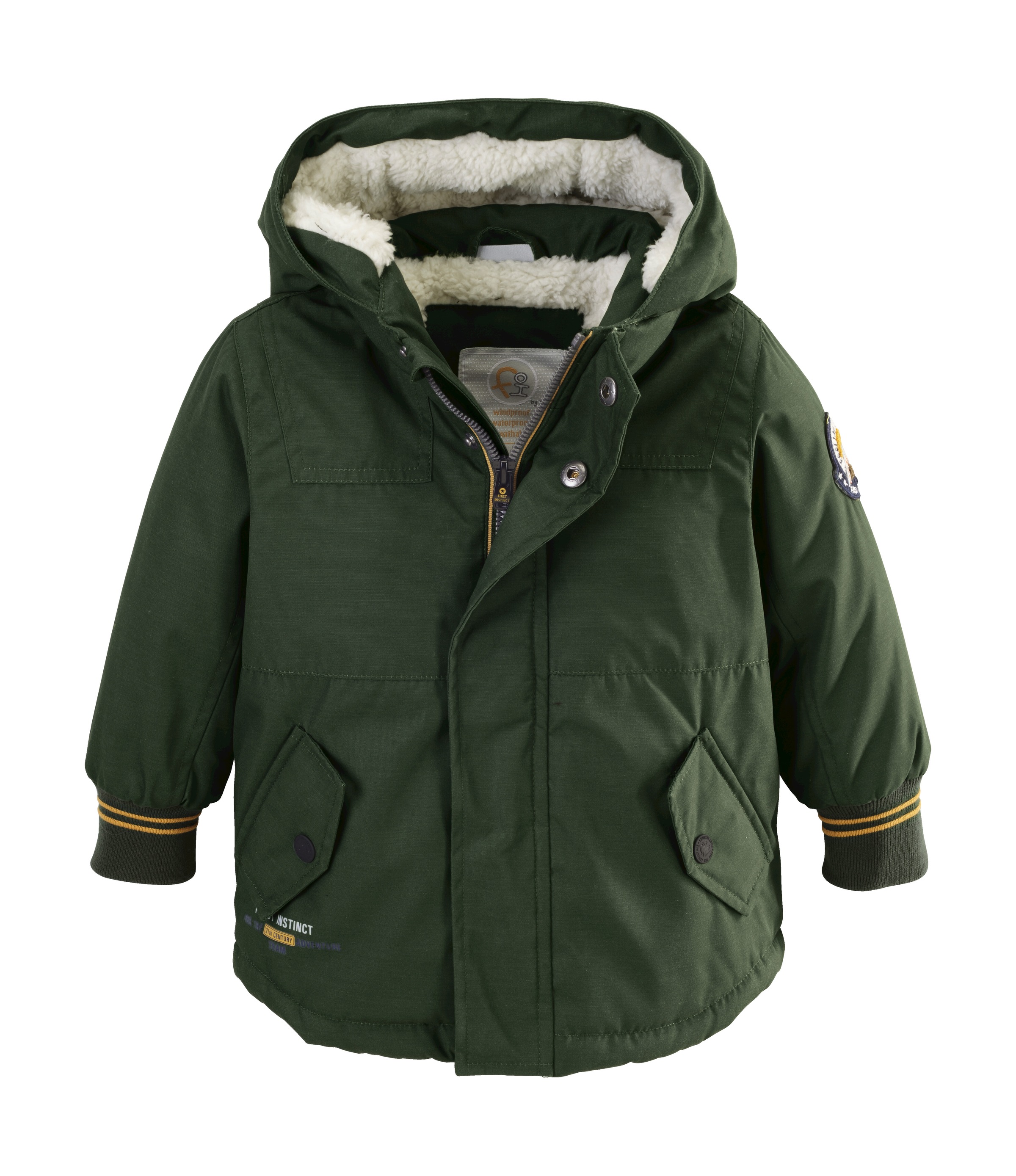 first instinct by killtec Parka »FIOW 10 MNS PRK« Wasserdichter Parka mit Teddyfutter, Kinnschutz und Namensetikett