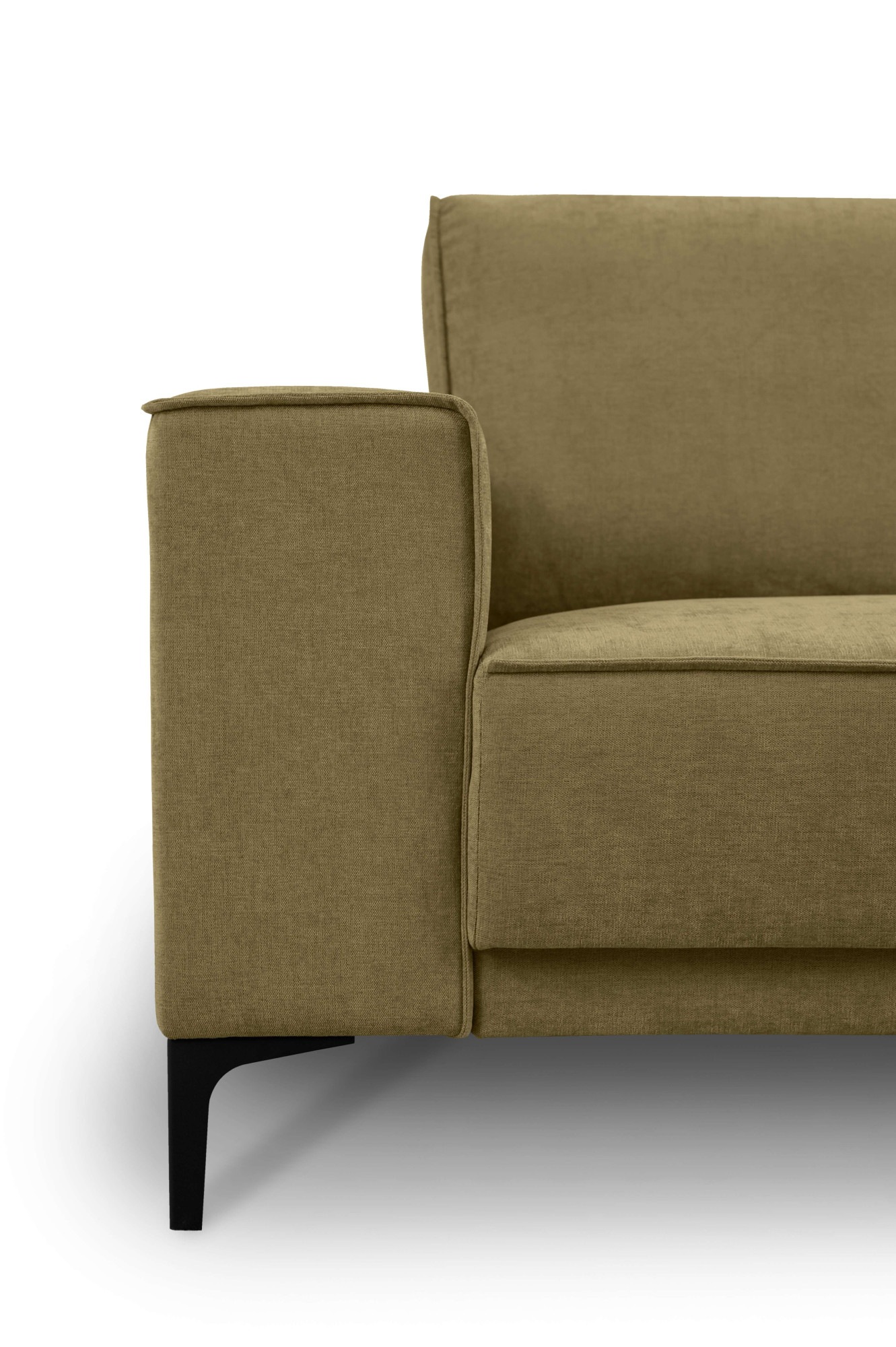 Places of Style Wohnlandschaft »XXL Sofa Oland, Struktur, Flachgewebe, Luxus-Microfaser, Boucle«, U-Form, 342 cm, Wellenunterfederung, Skandi-Design, Metallfüsse
